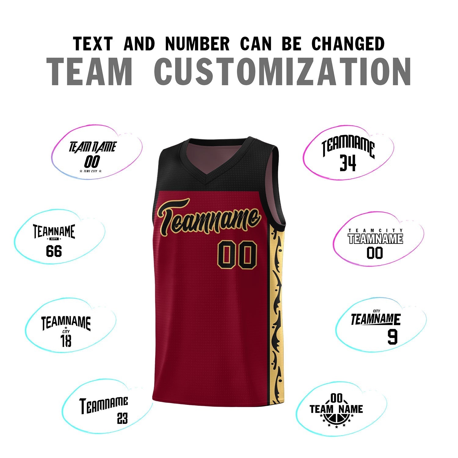 Custom Crimson Side Pattern Sports Uniform Basketball Jersey|KXKSHOP