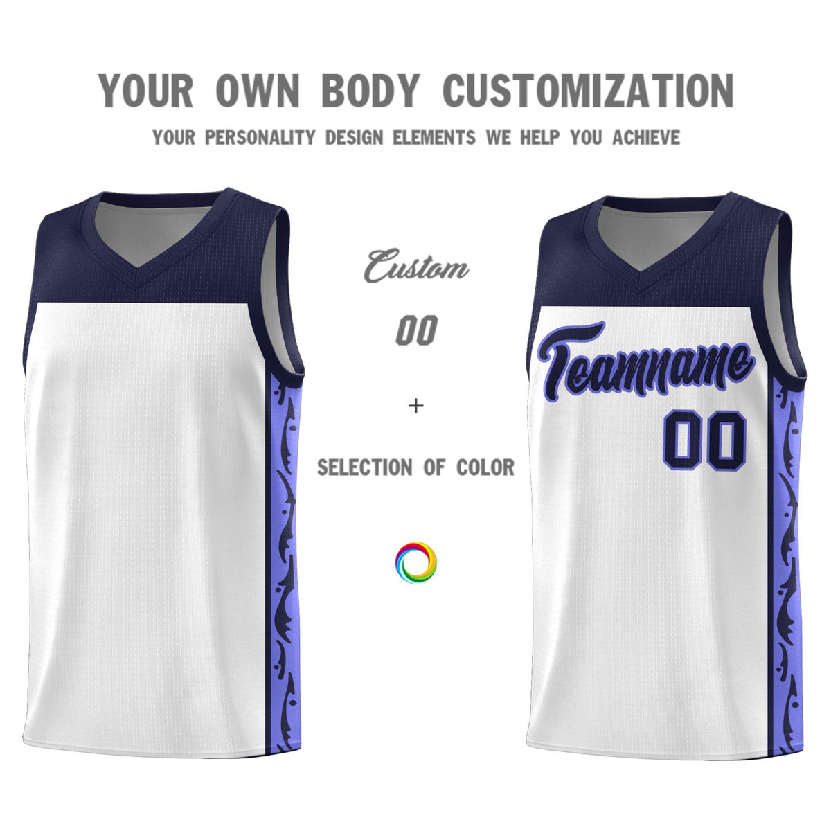 Custom White Side Pattern Sports Uniform Basketball Jersey|KXKSHOP