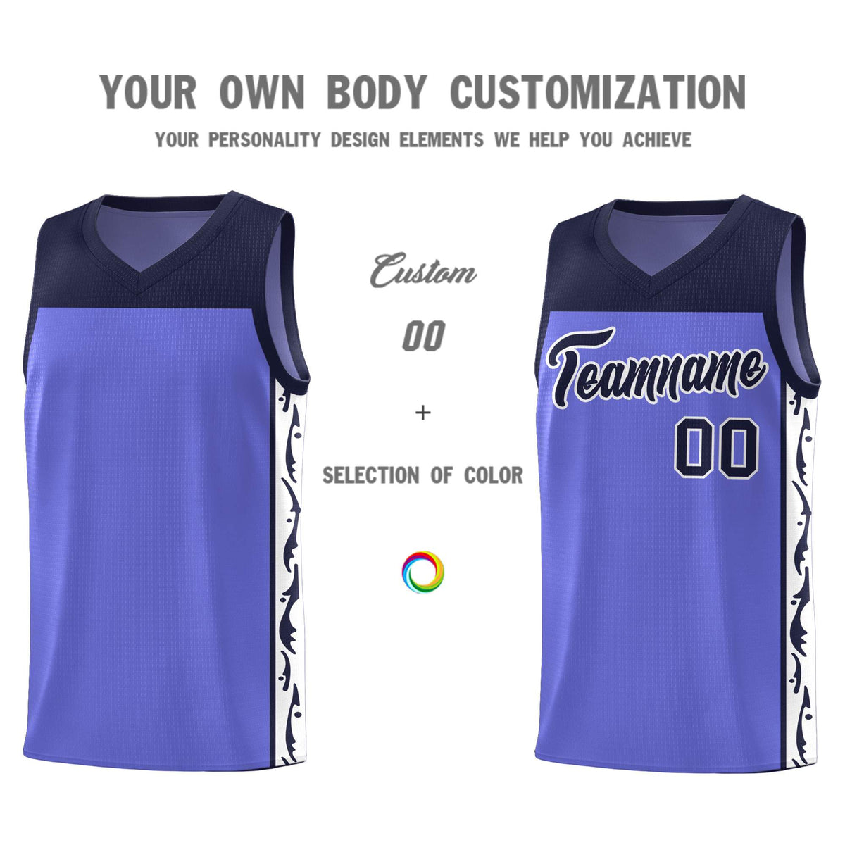 Custom Purple Side Pattern Sports Uniform Basketball Jersey|KXKSHOP