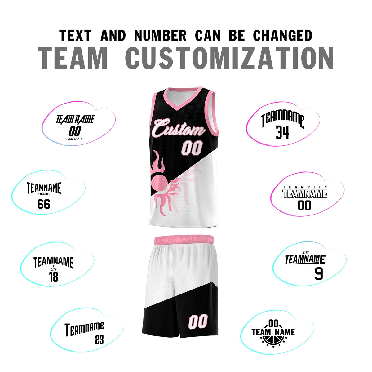 Custom Youth Basketball Jerseys - Black White Sunburst Design Two Tone Uniforms