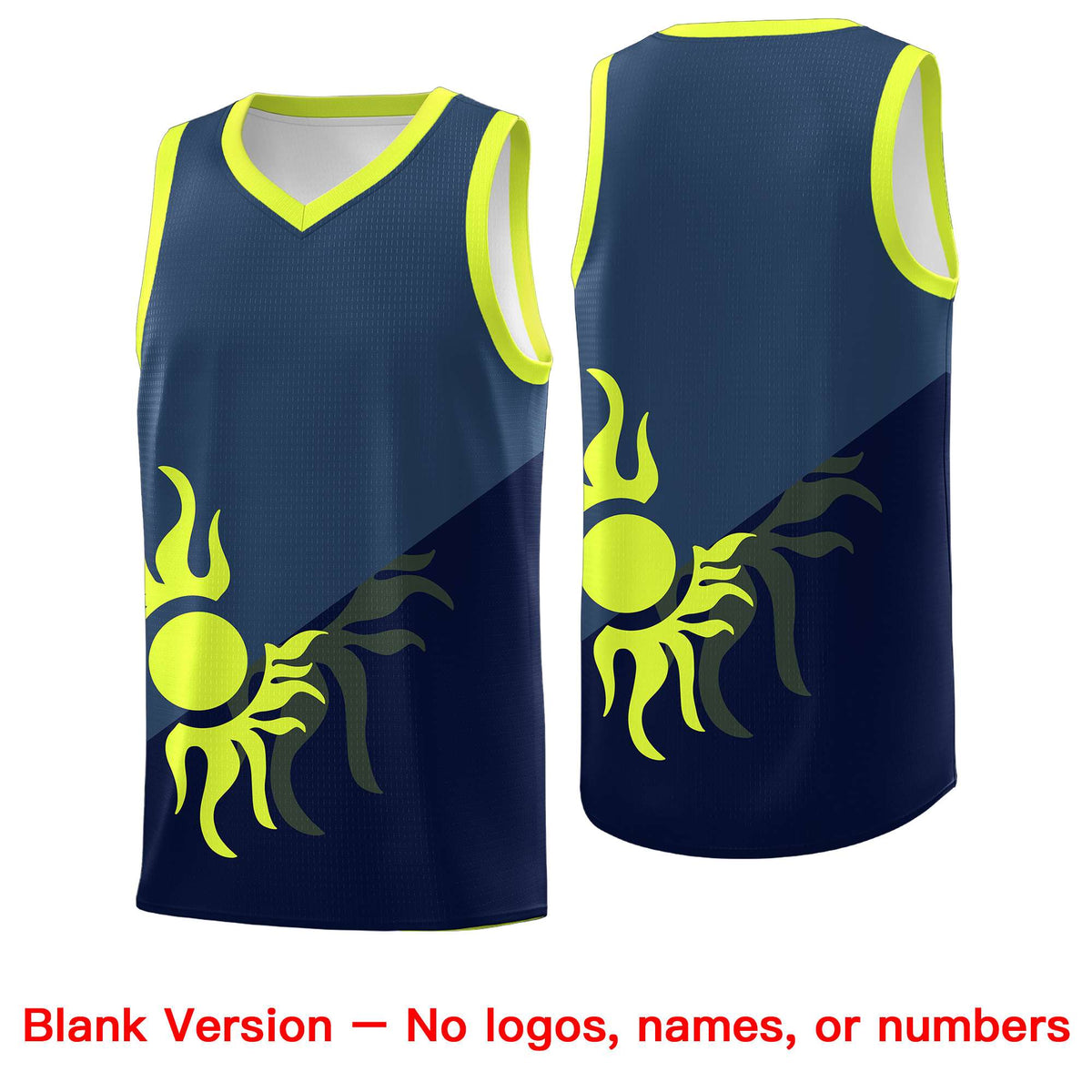 Custom Youth Basketball Jerseys - Navy Midnight Blue Sunburst Design Two Tone Uniforms