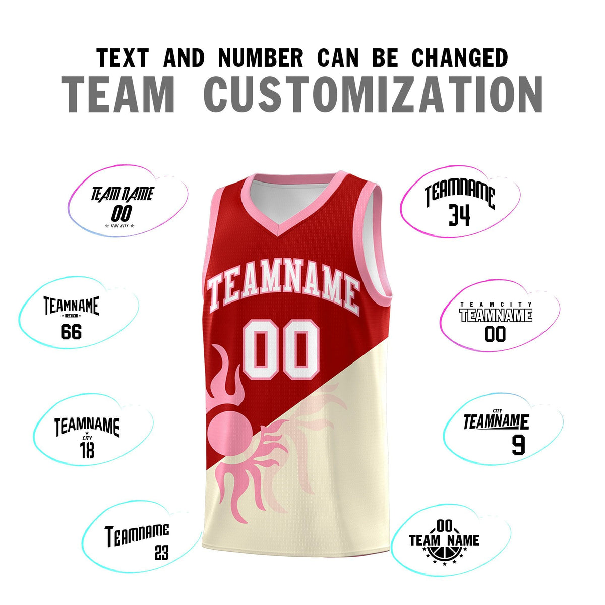 Custom Youth Basketball Jerseys - Red Light Khaki  Radiant Sun Design Two Tone Uniforms