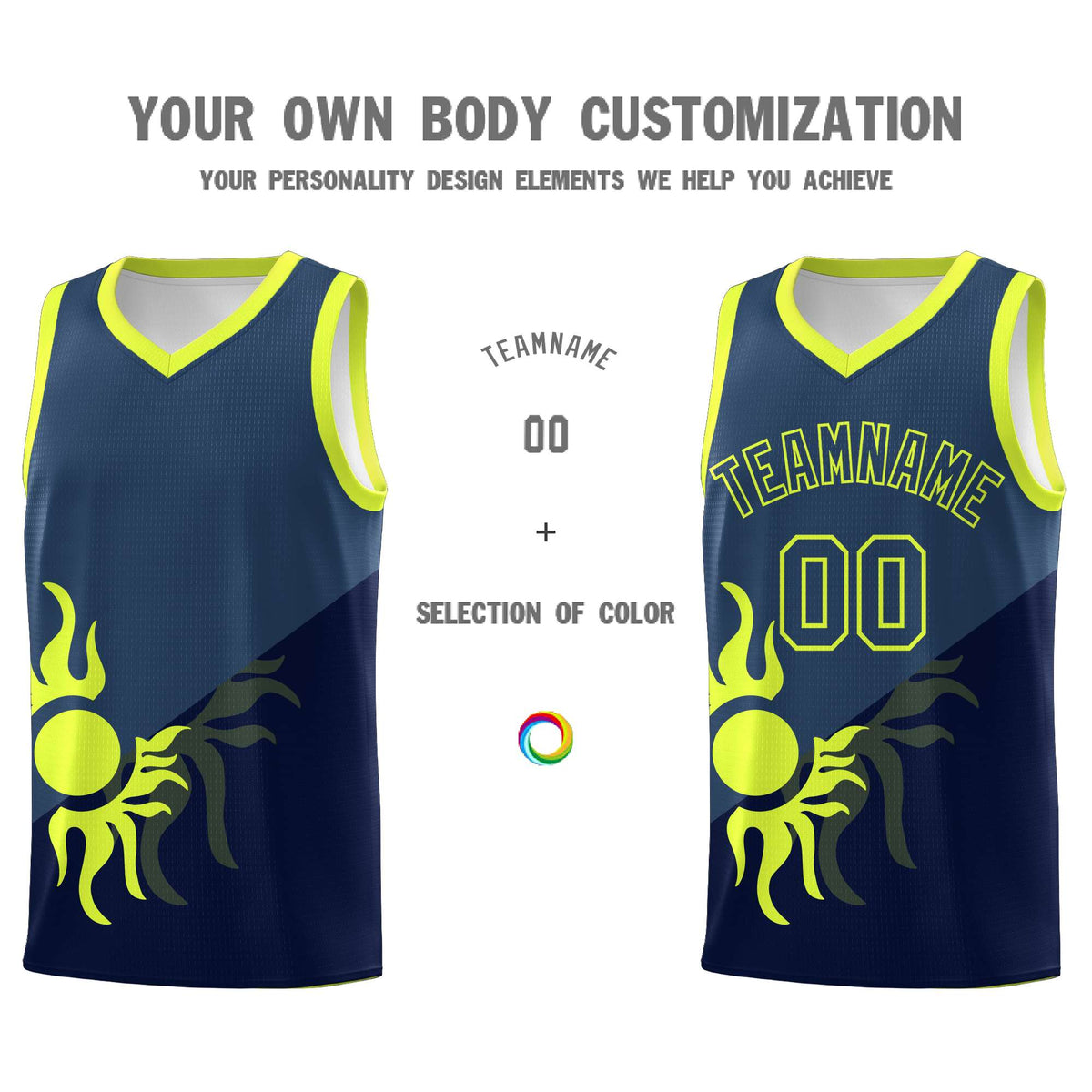 Custom Youth Basketball Jerseys - Navy Midnight Blue Sunburst Design Two Tone Uniforms
