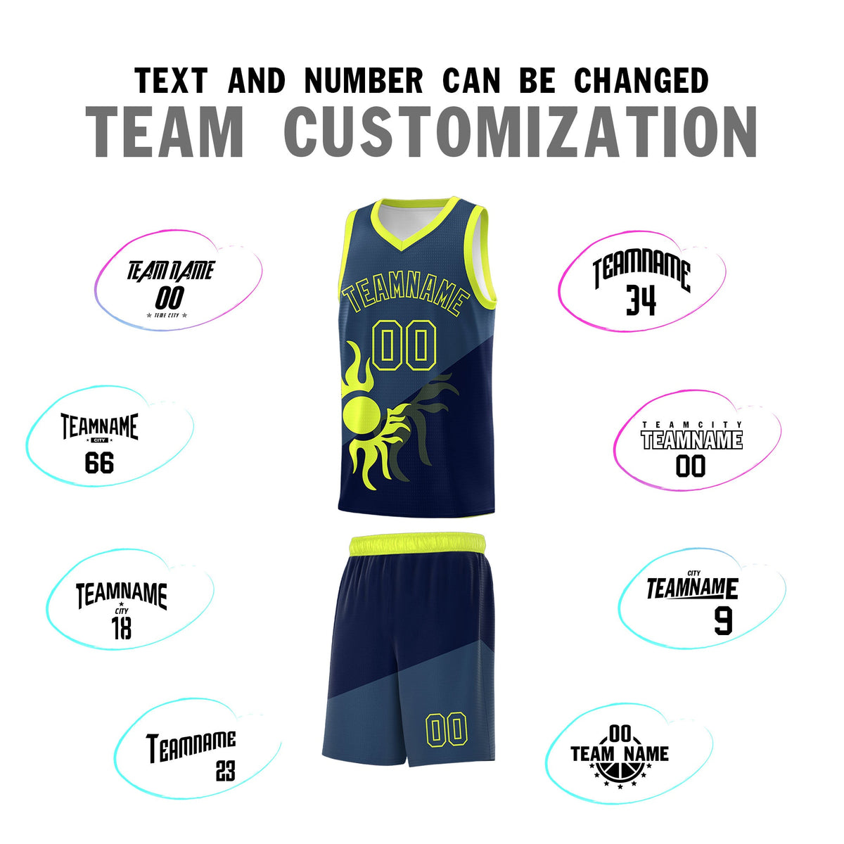 Custom Youth Basketball Jerseys - Navy Midnight Blue Sunburst Design Two Tone Uniforms