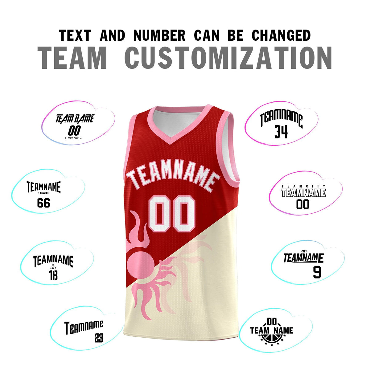 Custom Youth Basketball Jerseys - Red Light Khaki  Radiant Sun Design Two Tone Uniforms