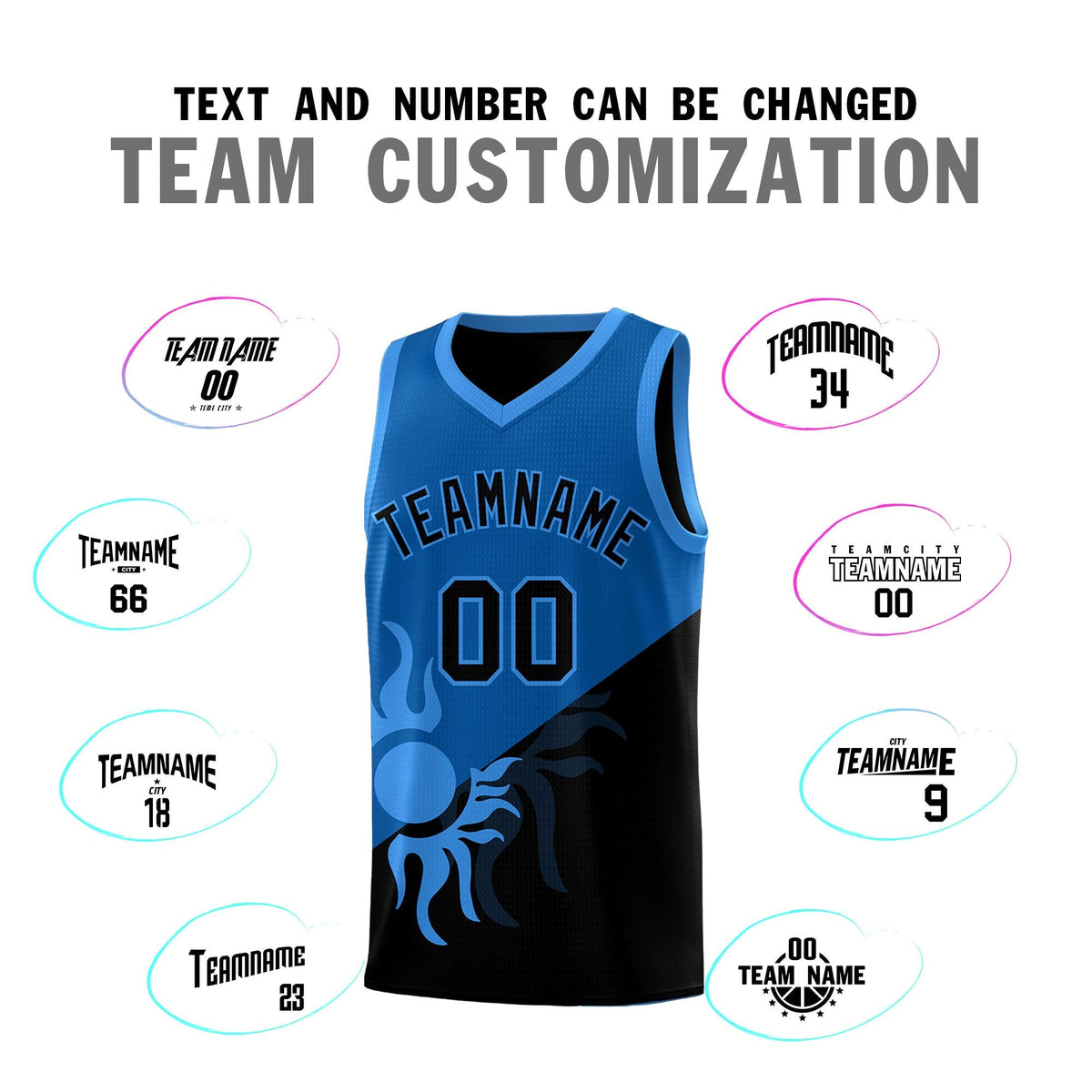 Custom Youth Basketball Jerseys - Royal Black Radiant Sun Design Two Tone Uniforms