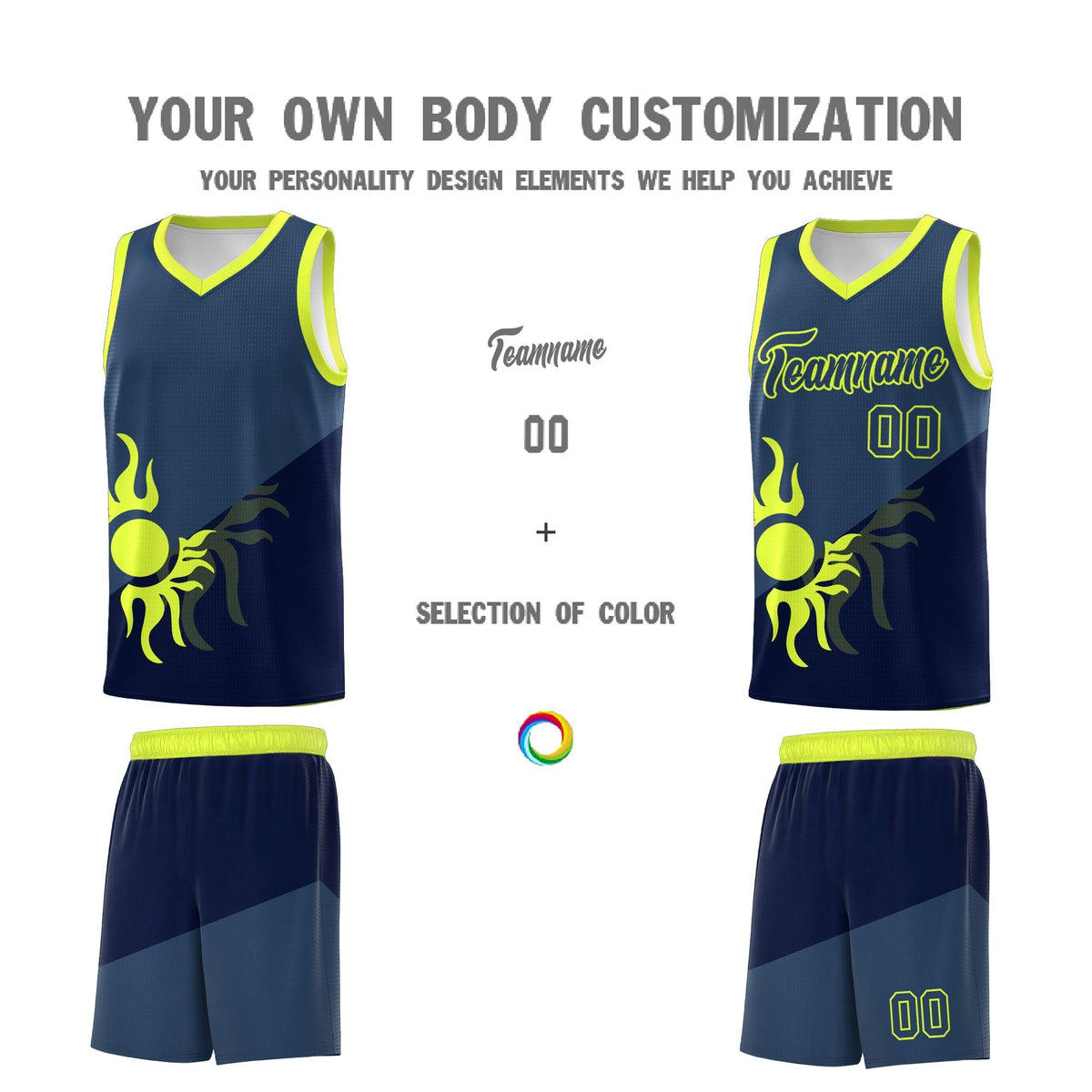 Custom Youth Basketball Jerseys - Navy Midnight Blue Sunburst Design Two Tone Uniforms
