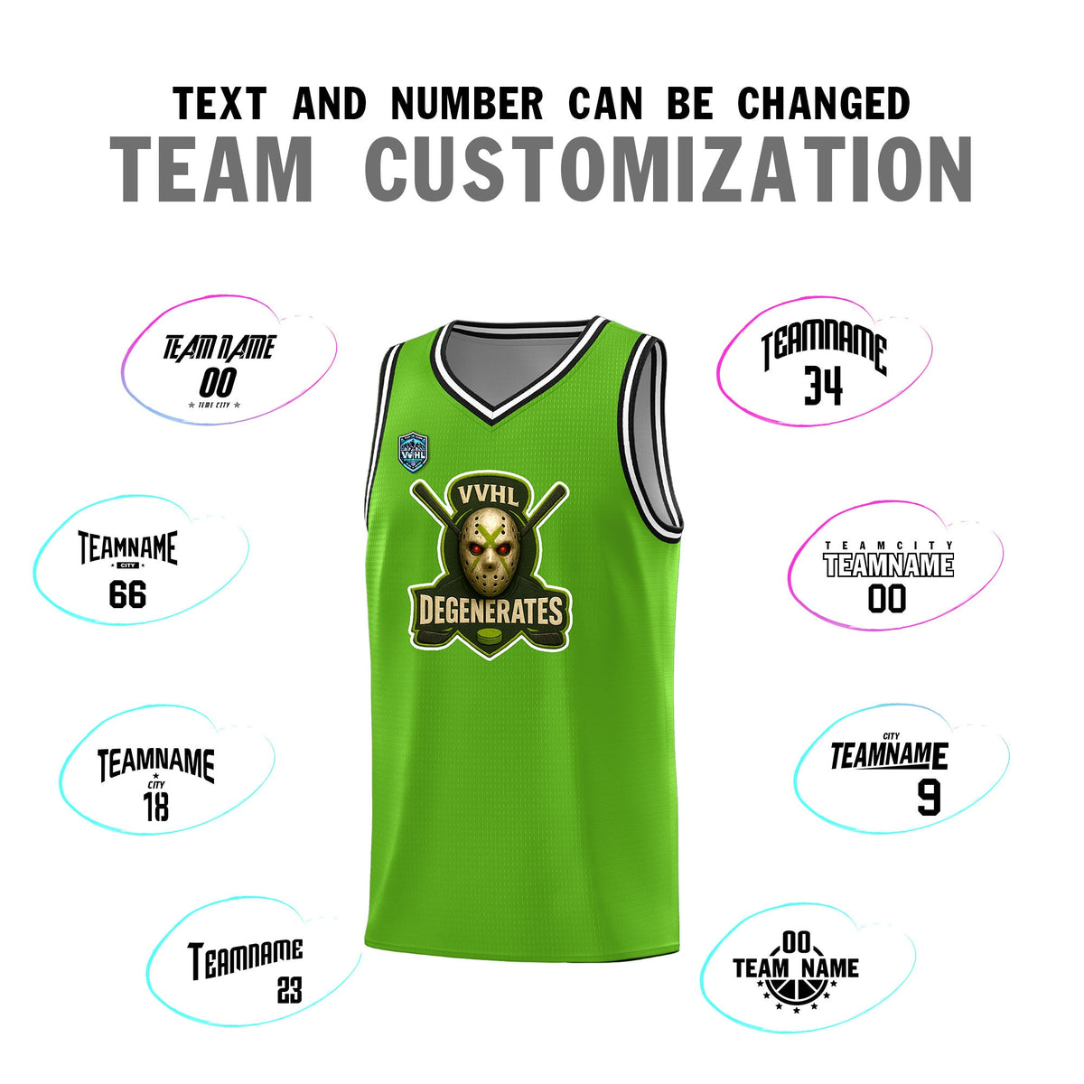 VVHL Green S7-Degenerates Tops Basketball Jersey|KXKSHOP