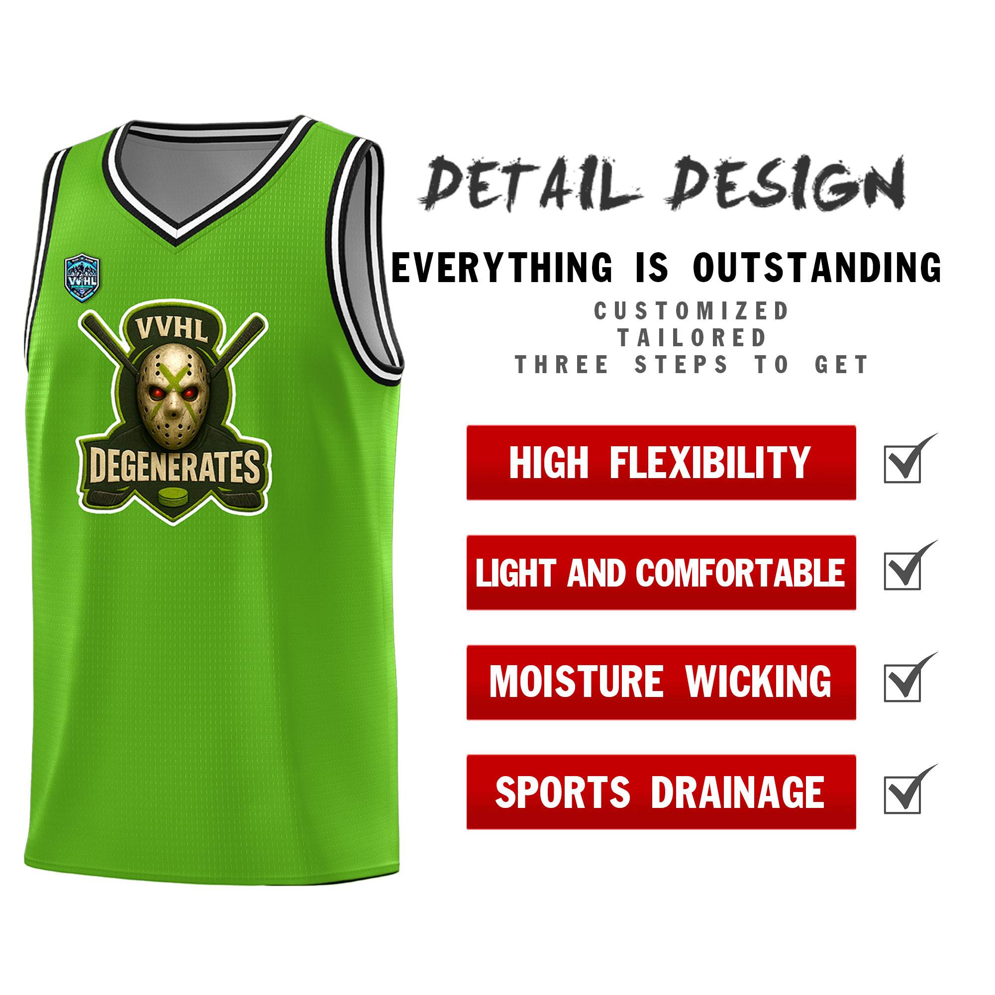VVHL Green S7-Degenerates Tops Basketball Jersey|KXKSHOP