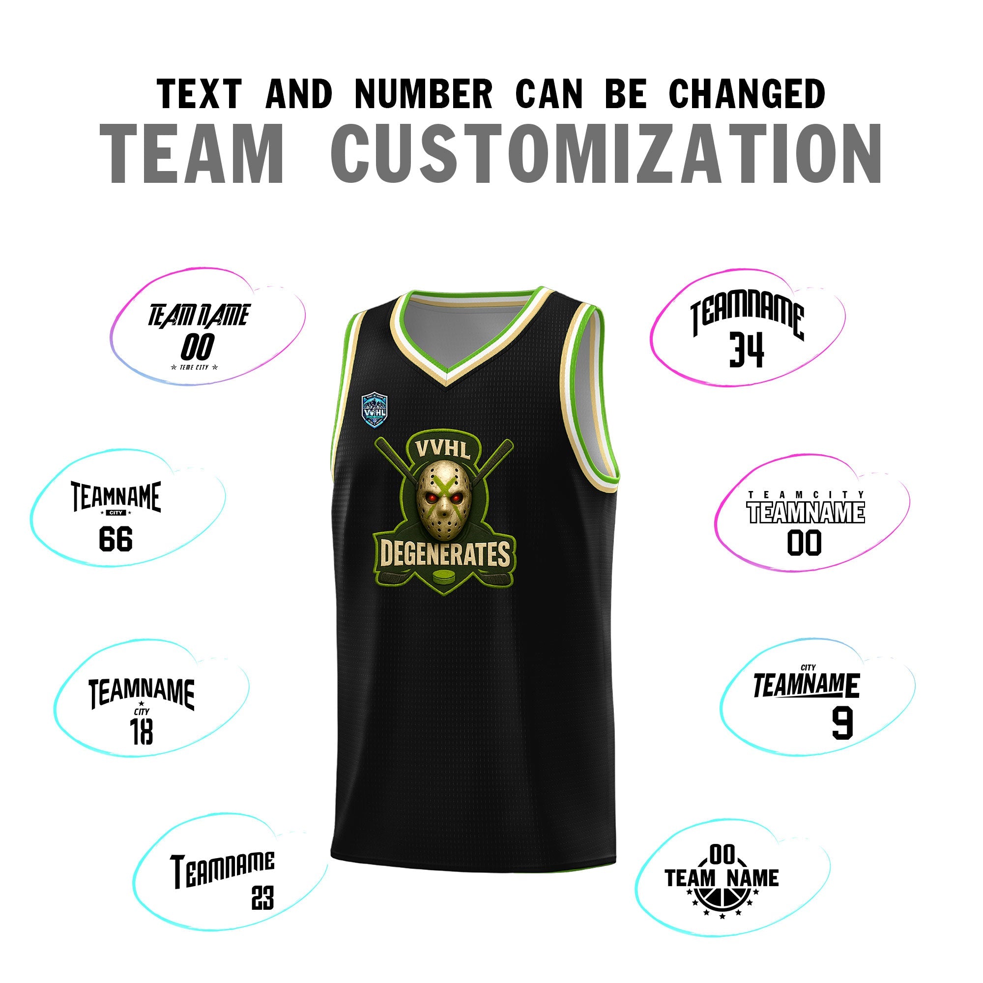VVHL Black S7-Degenerates-2 Tops Basketball Jersey|KXKSHOP