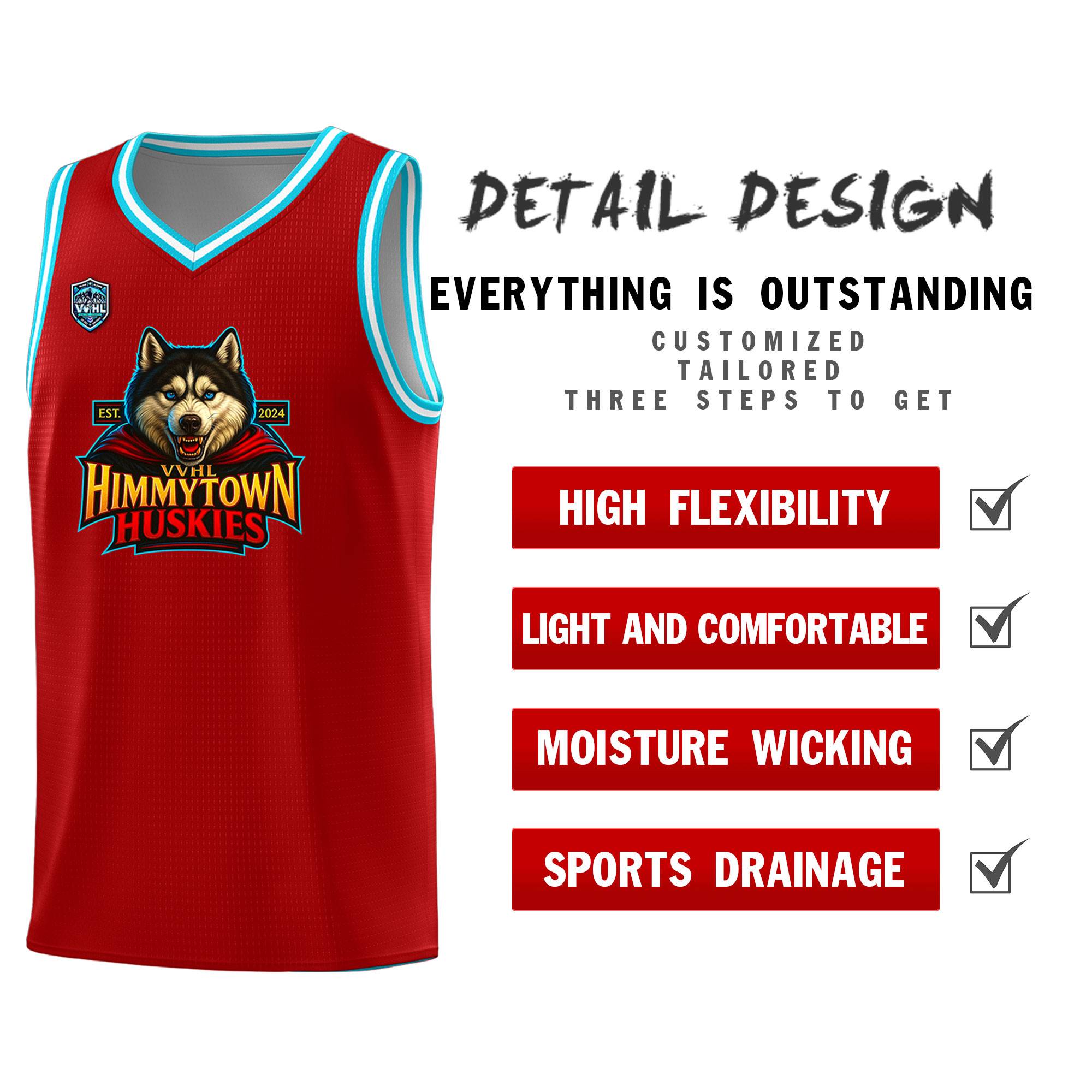 VVHL Red S7-Himmytown-huskies Tops Basketball Jersey|KXKSHOP