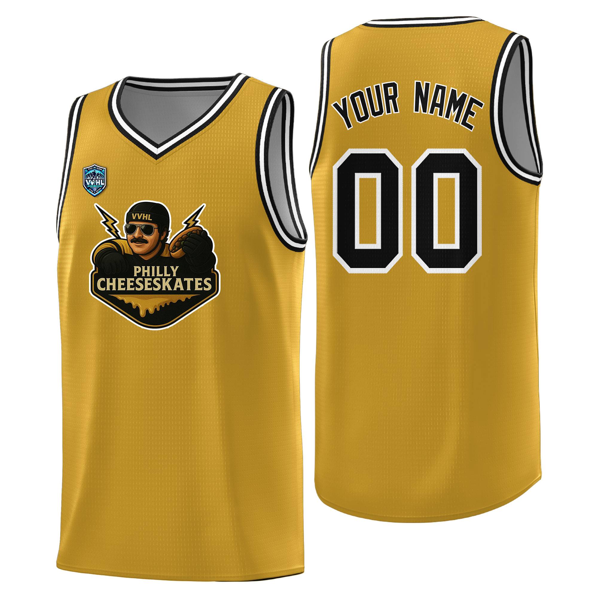 VVHL Old Gold S7-Philly-Cheeseskates Tops Basketball Jersey|KXKSHOP