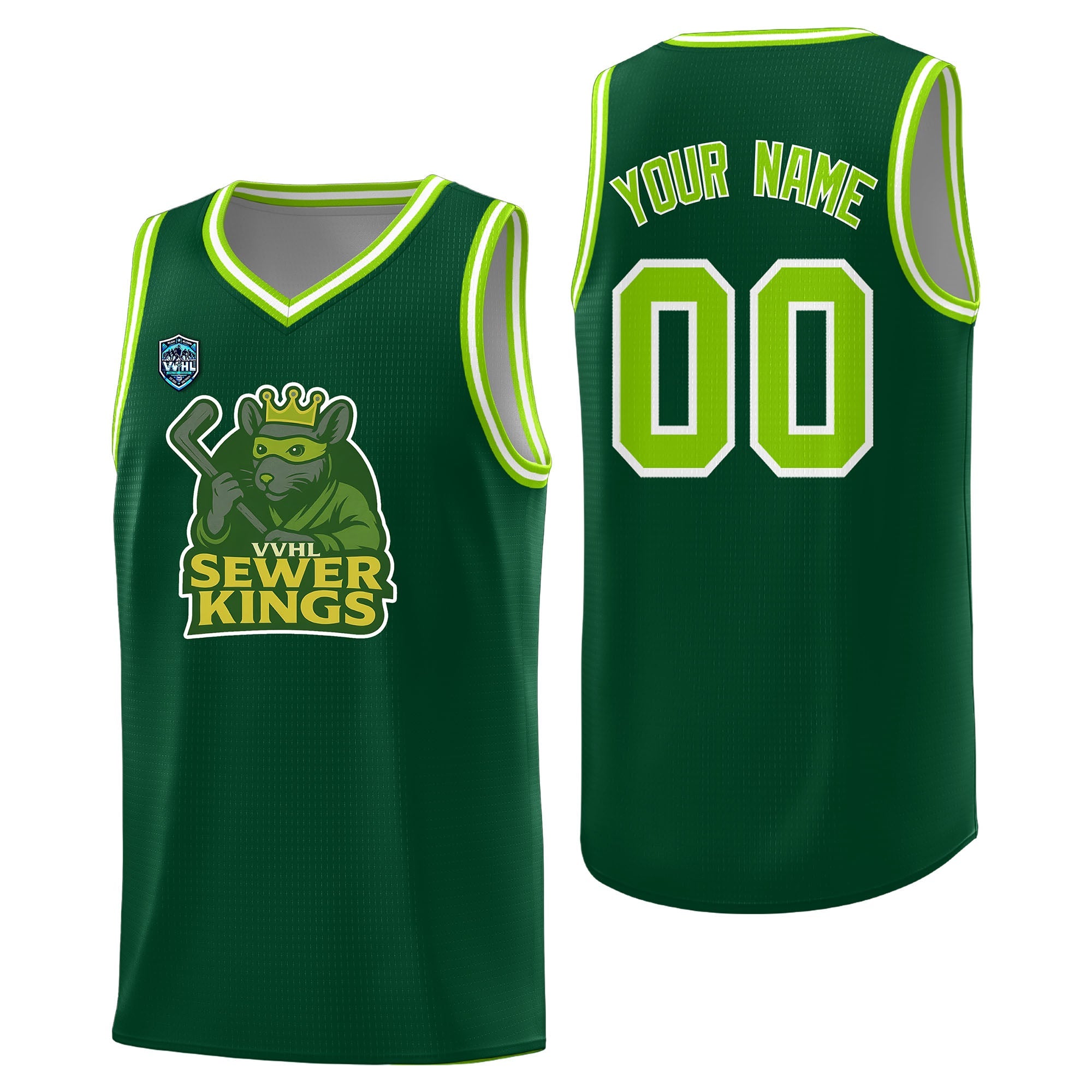 VVHL Green S7-Sewer-Kings-1 Tops Basketball Jersey|KXKSHOP