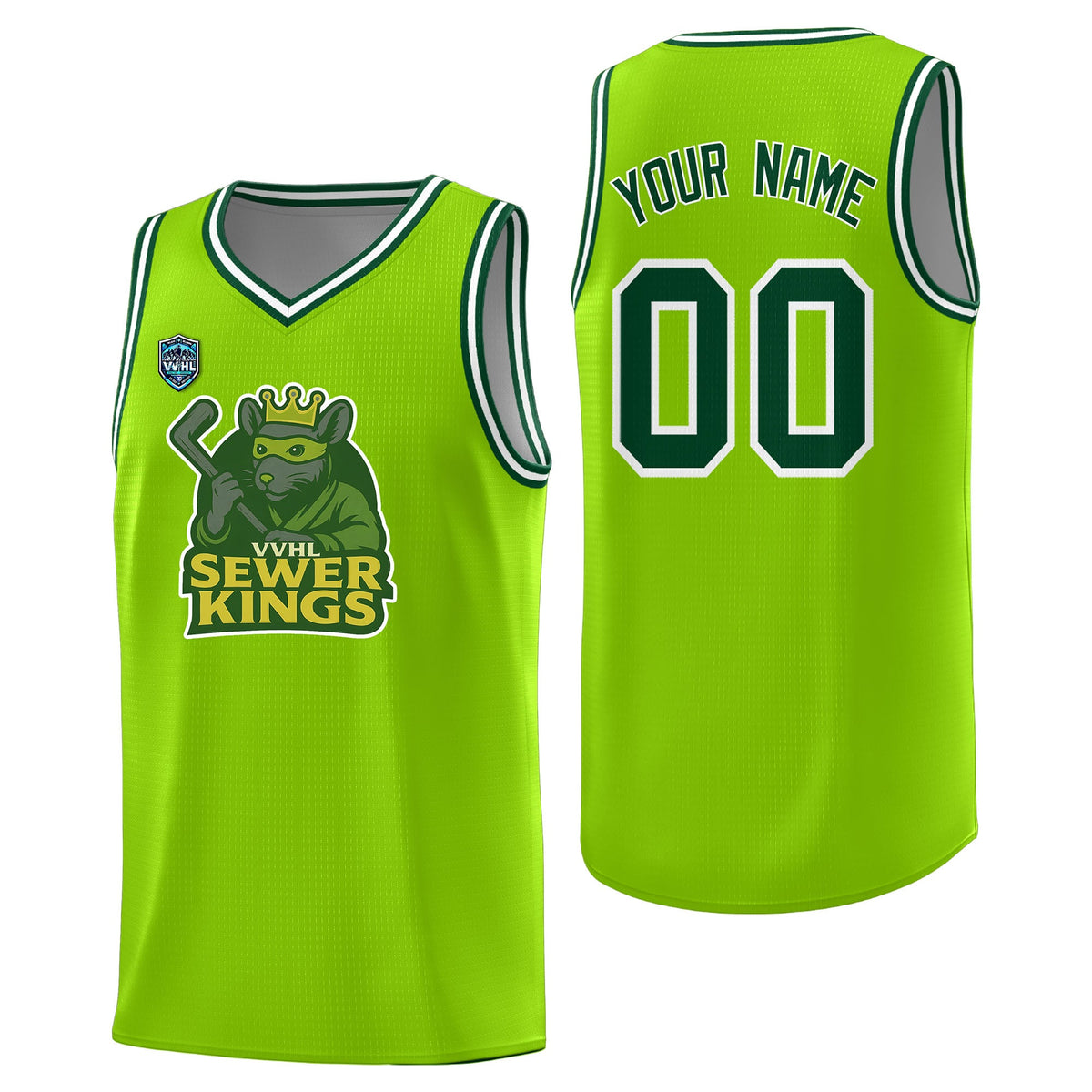 VVHL Neon Green S7-Sewer-Kings Tops Basketball Jersey|KXKSHOP