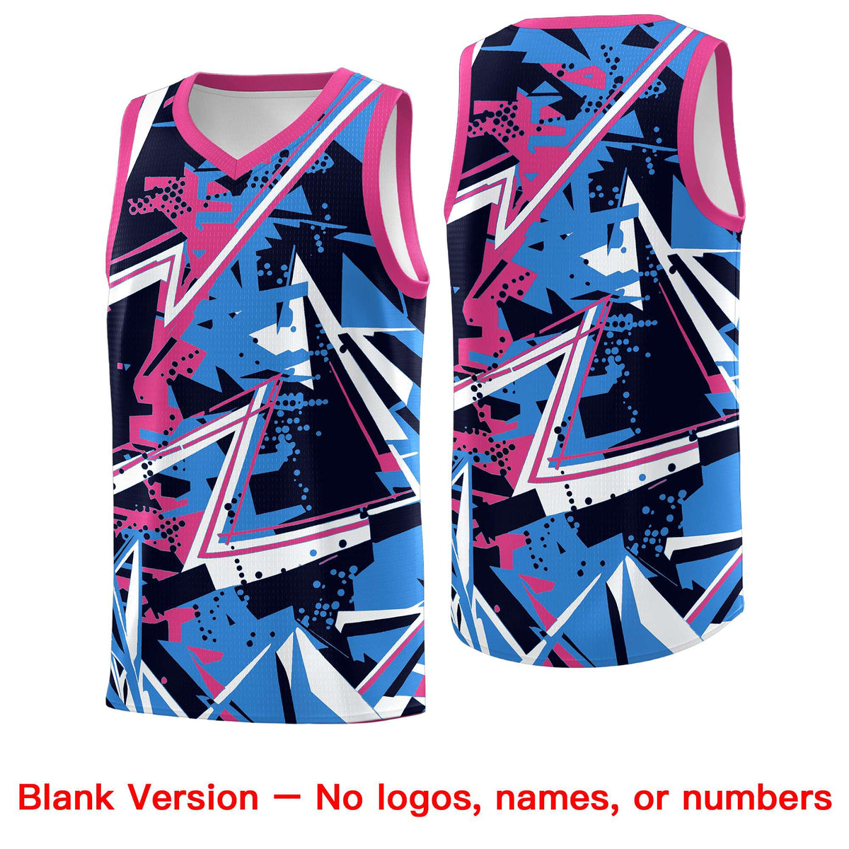 Custom Youth Basketball Jerseys Light Blue Pink Abstract Graffiti Personalized Street Style Uniform