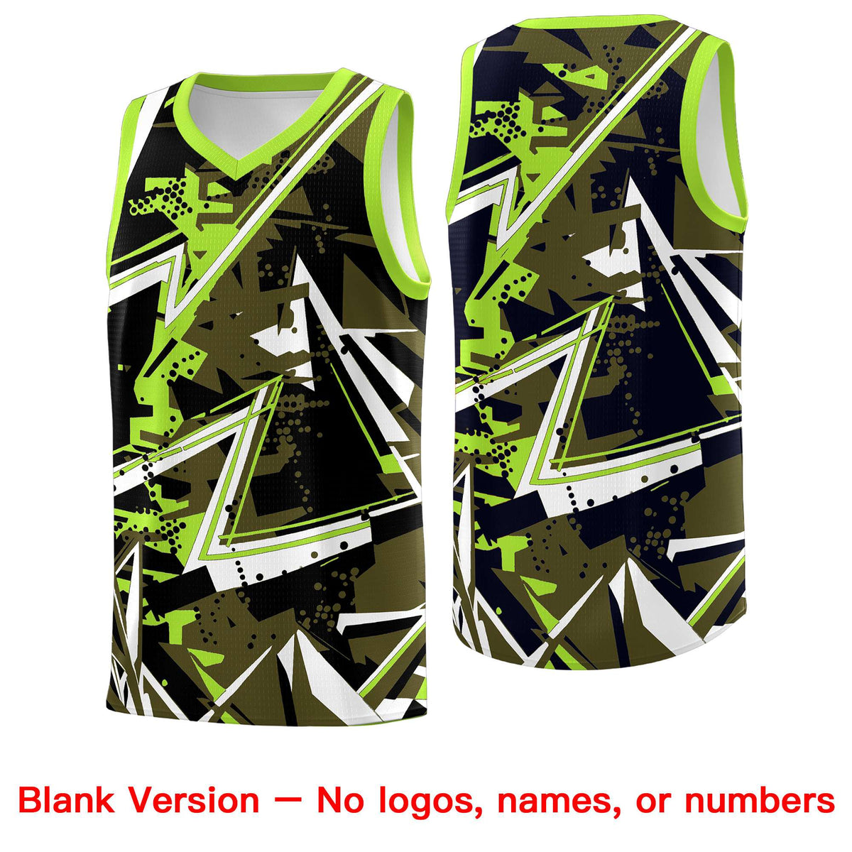 Custom Youth Basketball Jerseys Olive Neon Green Abstract Graffiti Personalized Street Style Uniform