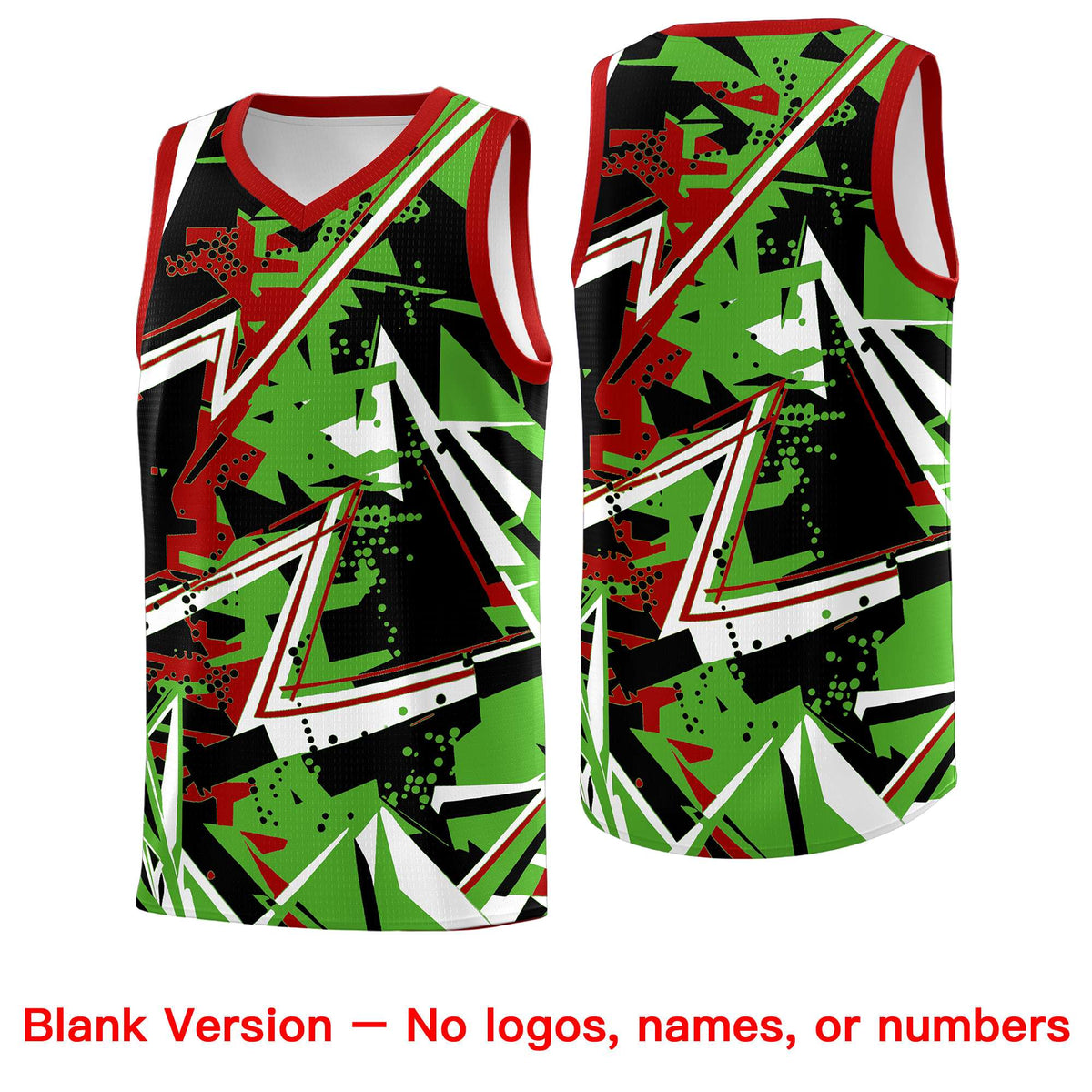 Custom Youth Basketball Jerseys Light Green Red Abstract Graffiti Urban Style Personalized Uniform