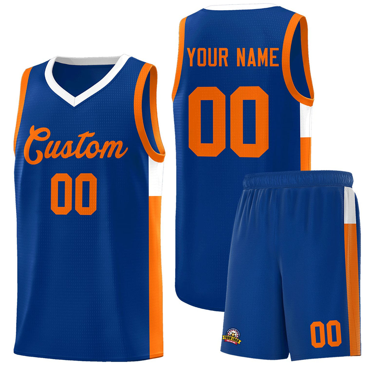 Custom Royal Orange-White Side Two-Tone Classic Sports Uniform Basketball Jersey |KXKSHOP