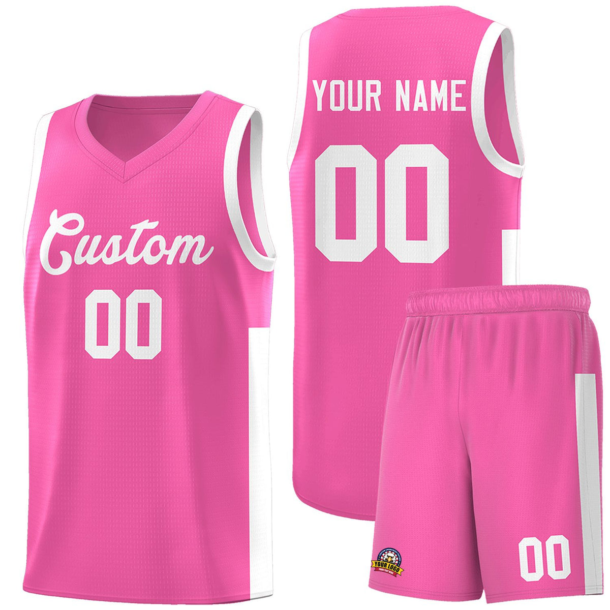 Custom Pink White Side Two-Tone Classic Sports Uniform Basketball Jersey |KXKSHOP