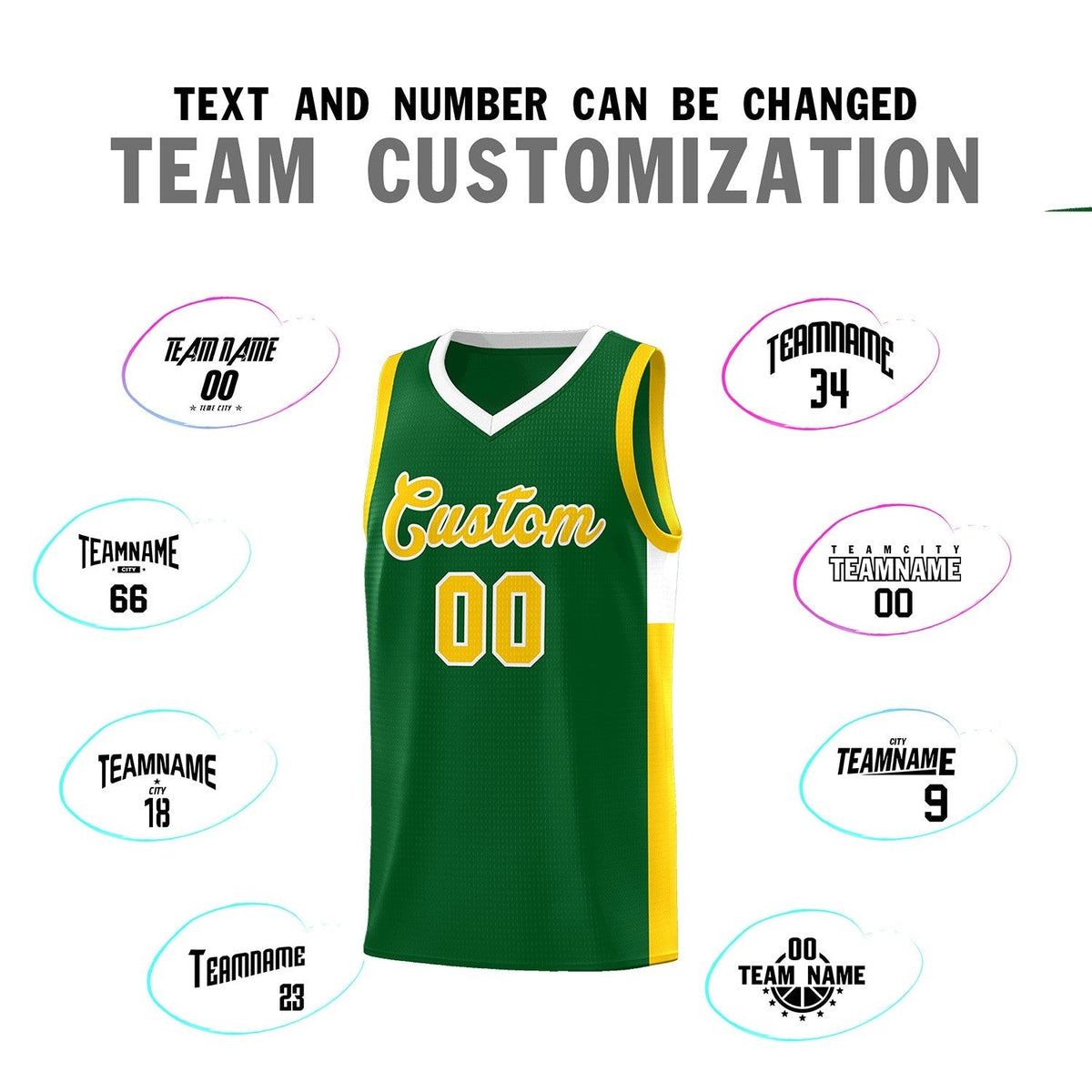 Custom Neon Green Navy-White Side Two-Tone Classic Sports Uniform Basketball Jersey |KXKSHOP