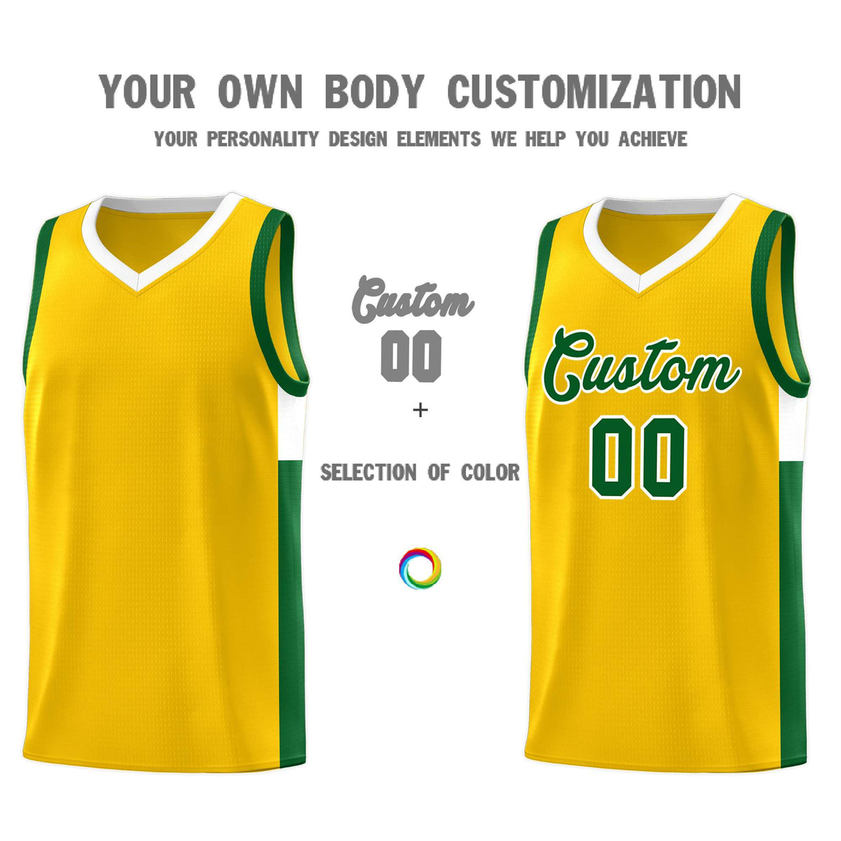 Custom Neon Green Navy-White Side Two-Tone Classic Sports Uniform Basketball Jersey |KXKSHOP