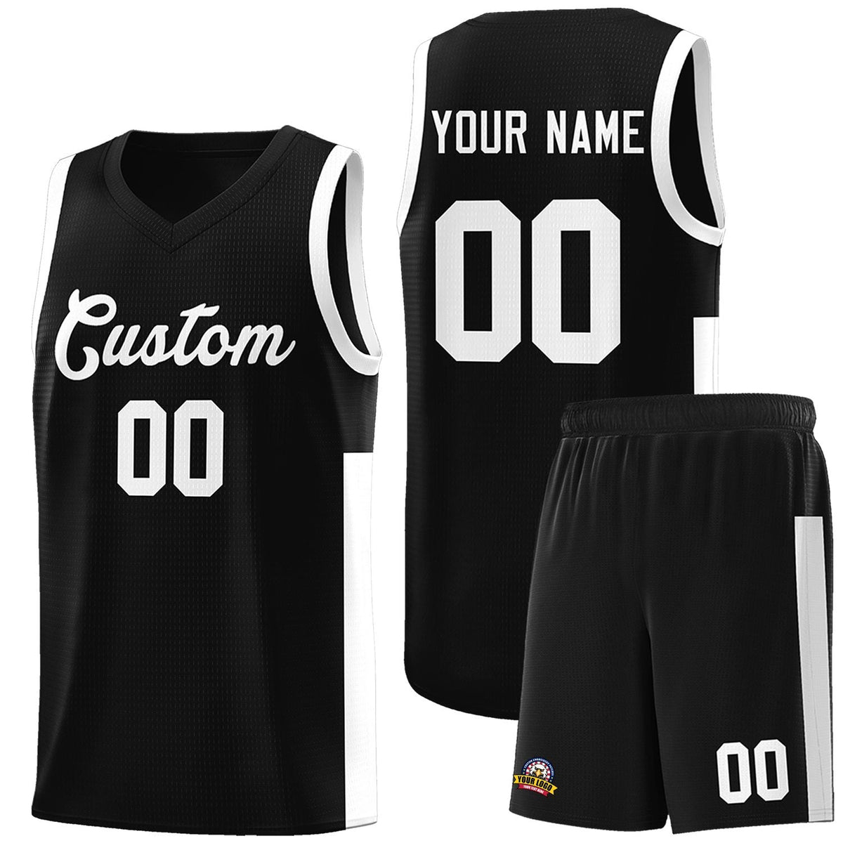 Custom Black White Side Two-Tone Classic Sports Uniform Basketball Jersey |KXKSHOP