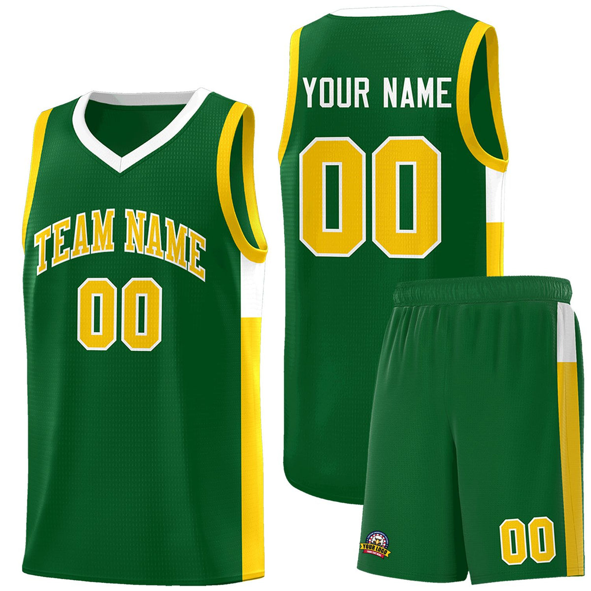 Custom Neon Green Navy-White Side Two-Tone Classic Sports Uniform Basketball Jersey |KXKSHOP