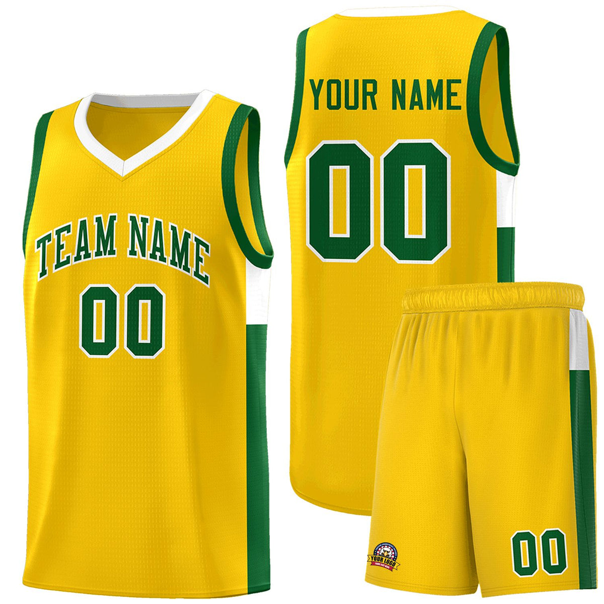 Custom Neon Green Navy-White Side Two-Tone Classic Sports Uniform Basketball Jersey |KXKSHOP