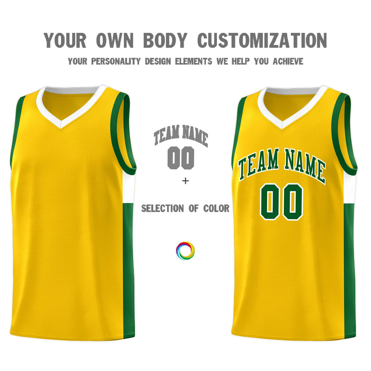 Custom Neon Green Navy-White Side Two-Tone Classic Sports Uniform Basketball Jersey |KXKSHOP