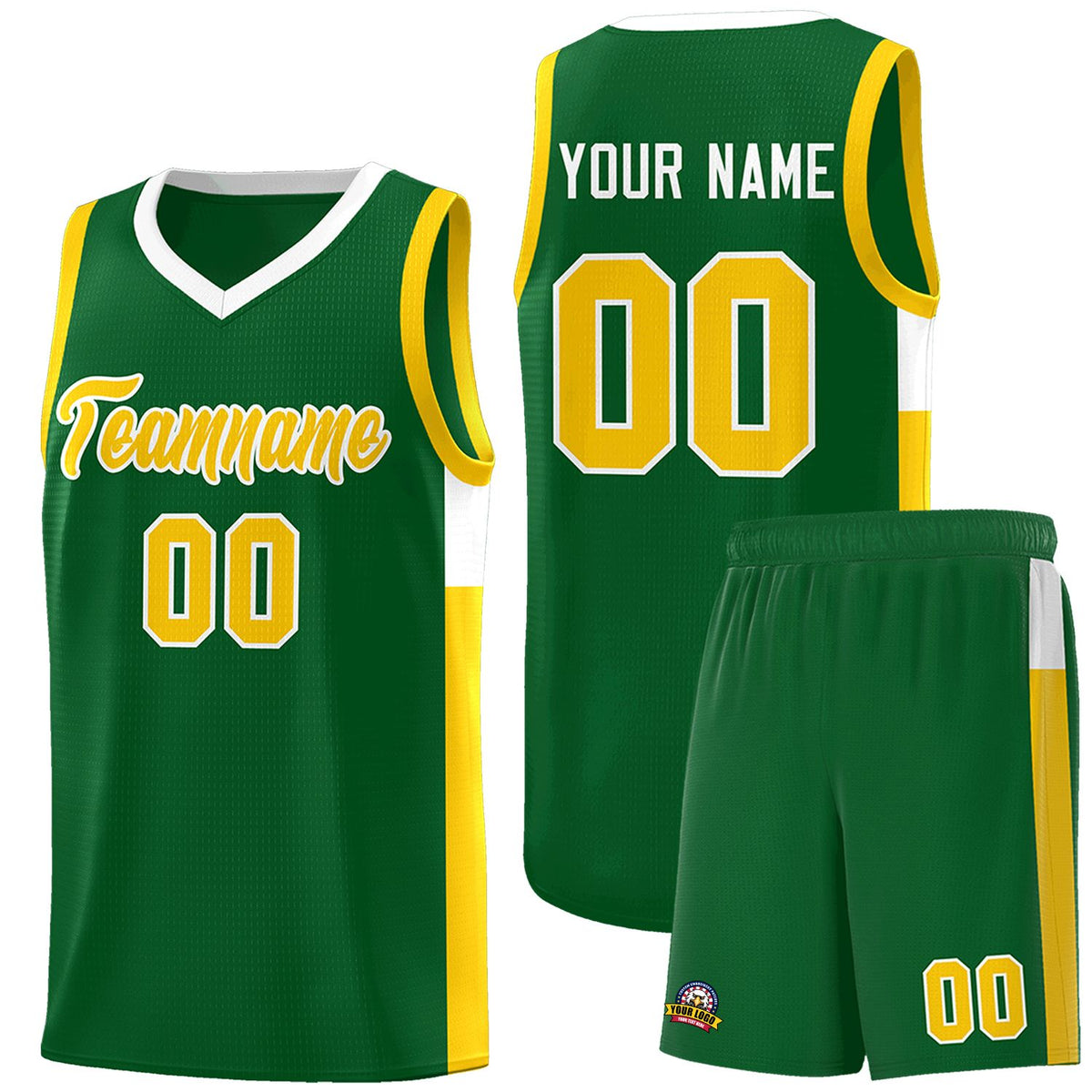 Custom Neon Green Navy-White Side Two-Tone Classic Sports Uniform Basketball Jersey |KXKSHOP