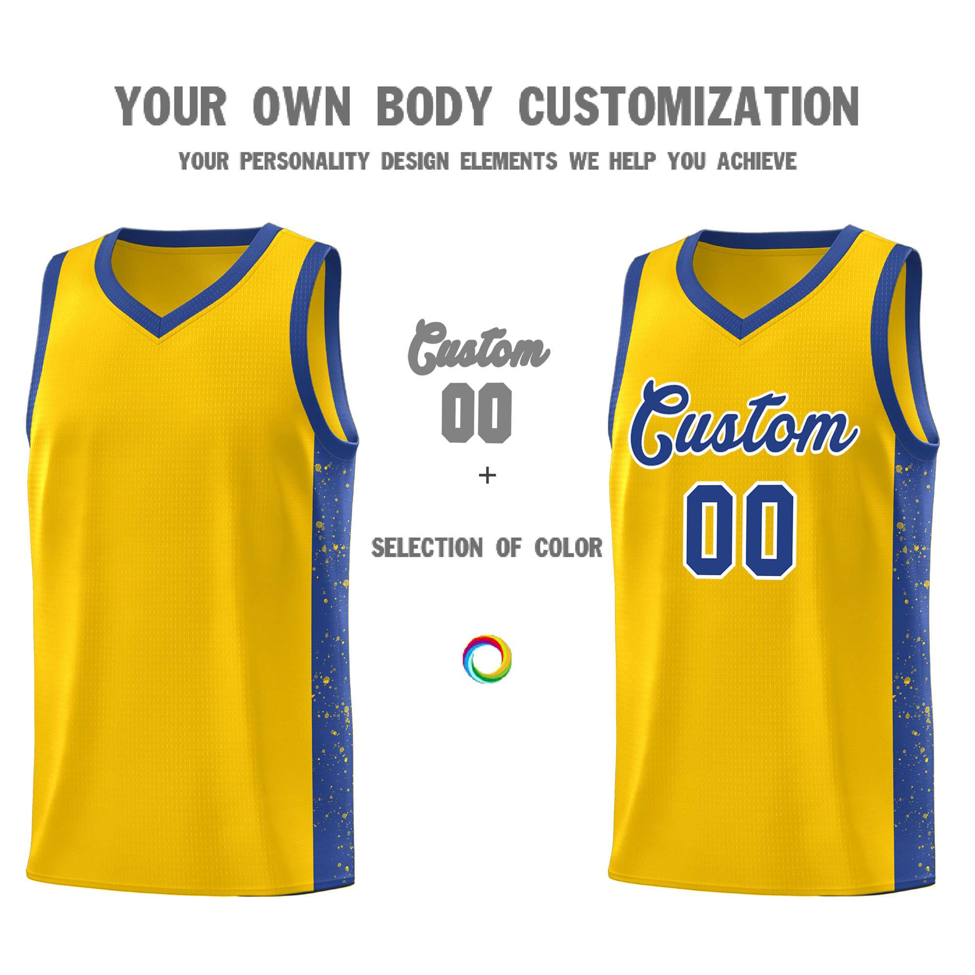 Custom Neon Green Navy-White Side Two-Tone Classic Sports Uniform Basketball Jersey |KXKSHOP