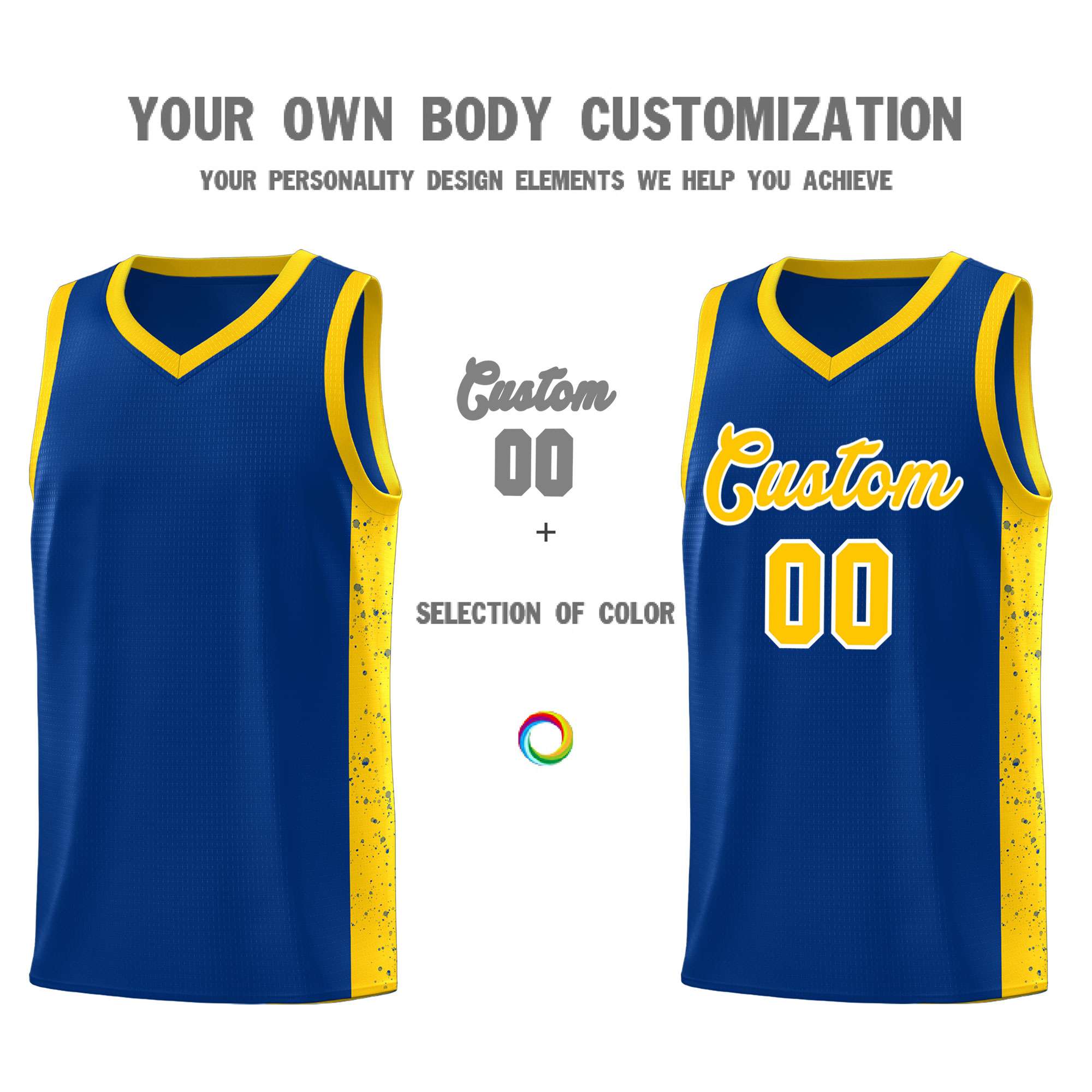 Custom Neon Green Navy-White Side Two-Tone Classic Sports Uniform Basketball Jersey |KXKSHOP