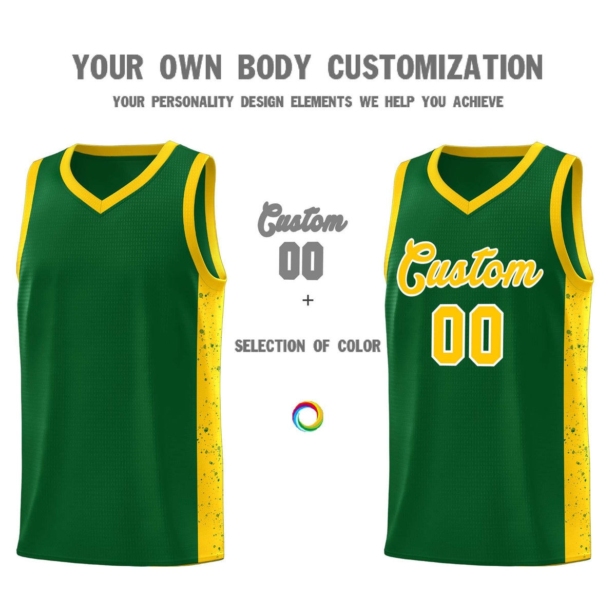 Custom Neon Green Navy-White Side Two-Tone Classic Sports Uniform Basketball Jersey |KXKSHOP