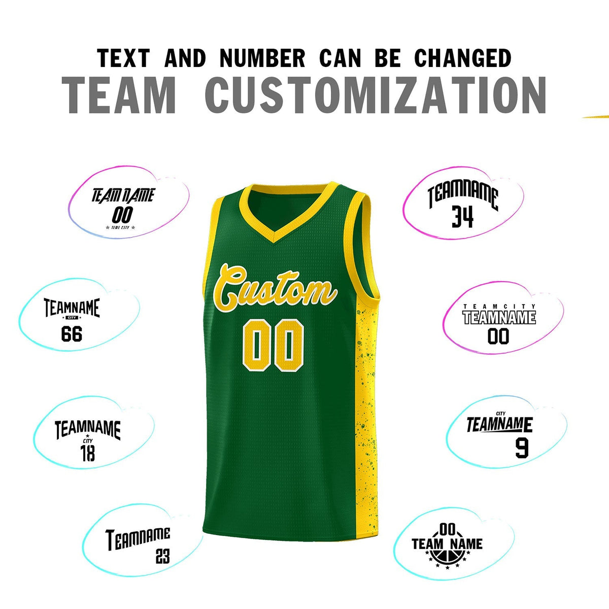 Custom Neon Green Navy-White Side Two-Tone Classic Sports Uniform Basketball Jersey |KXKSHOP