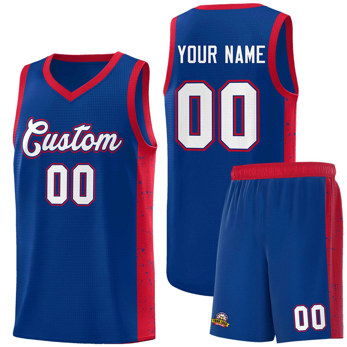 Custom Royal White-Royal Side Splash Sports Uniform Basketball Jersey |KXKSHOP