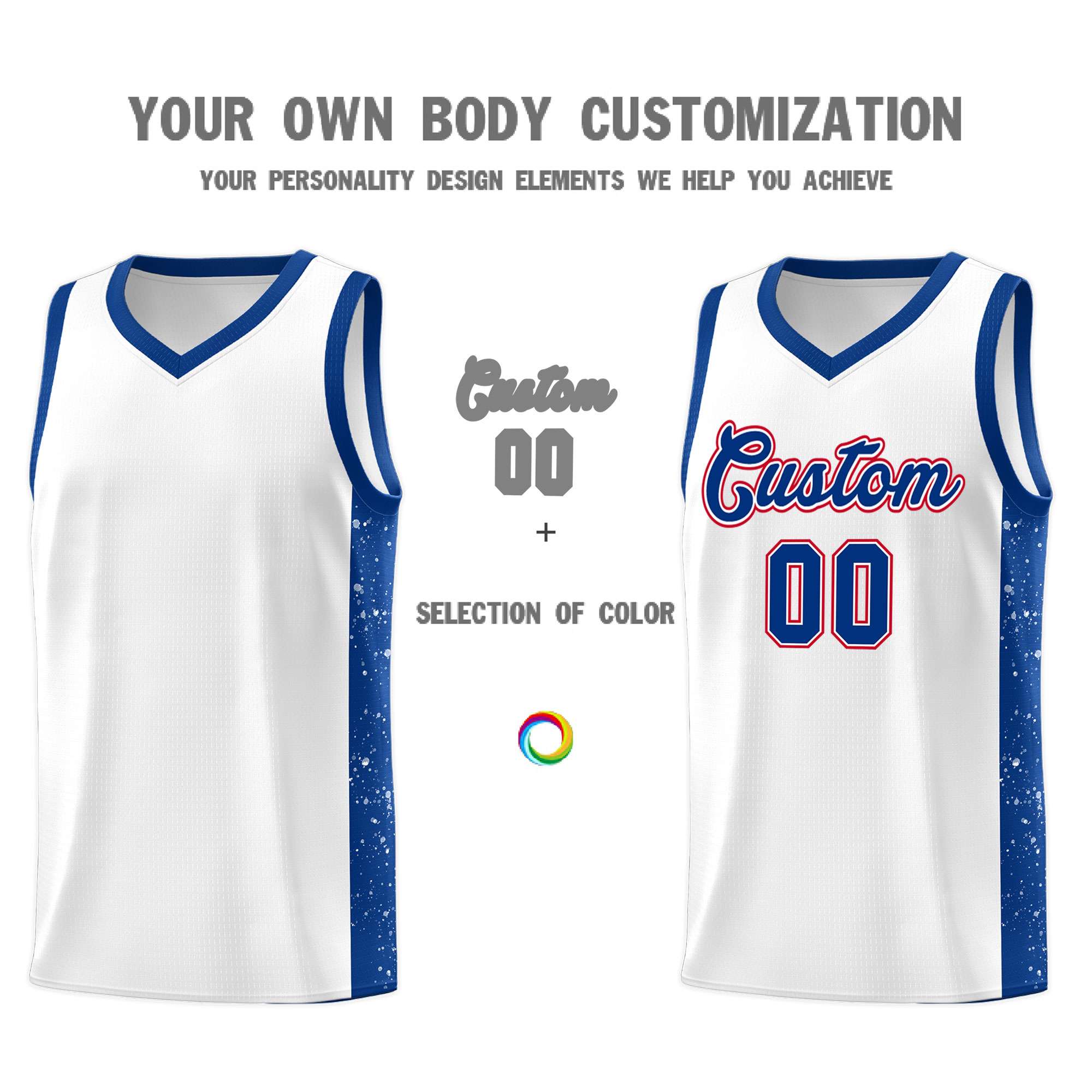 Custom Neon Green Navy-White Side Two-Tone Classic Sports Uniform Basketball Jersey |KXKSHOP