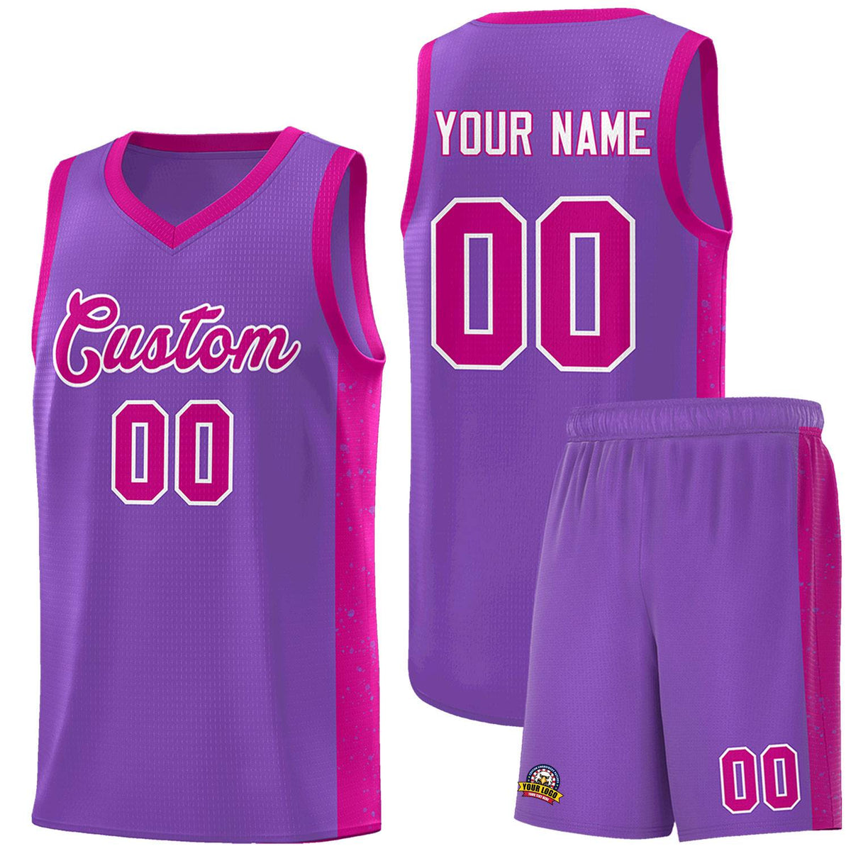 Custom Purple Red-White Side Splash Sports Uniform Basketball Jersey |KXKSHOP