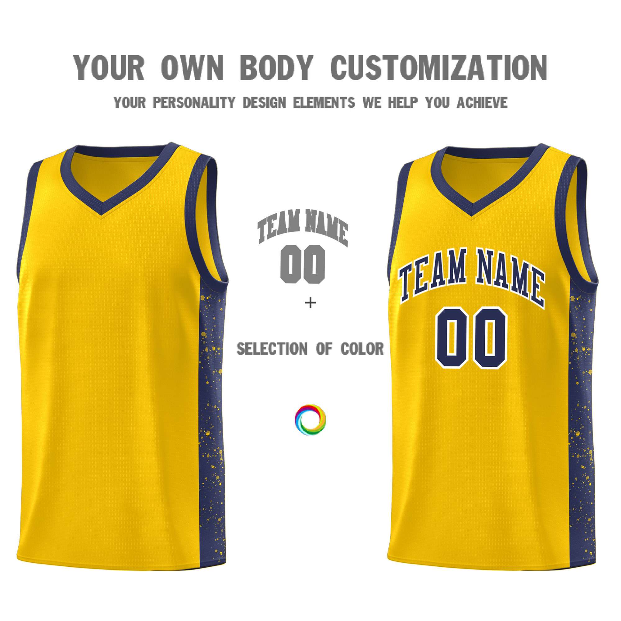 Custom Neon Green Navy-White Side Two-Tone Classic Sports Uniform Basketball Jersey |KXKSHOP