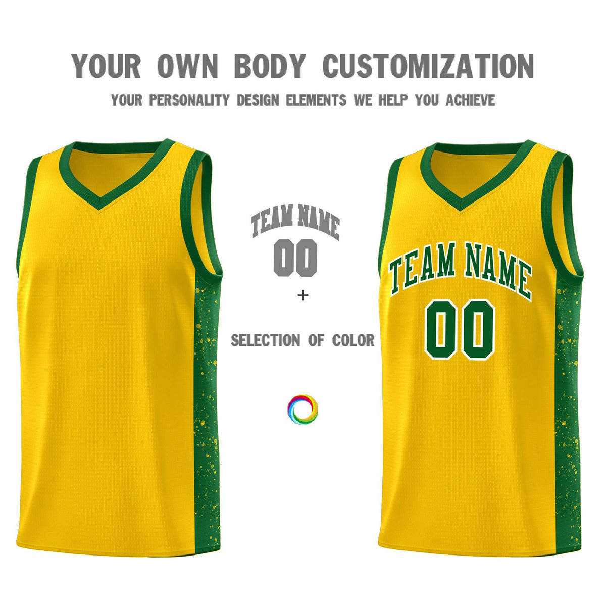 Custom Neon Green Navy-White Side Two-Tone Classic Sports Uniform Basketball Jersey |KXKSHOP