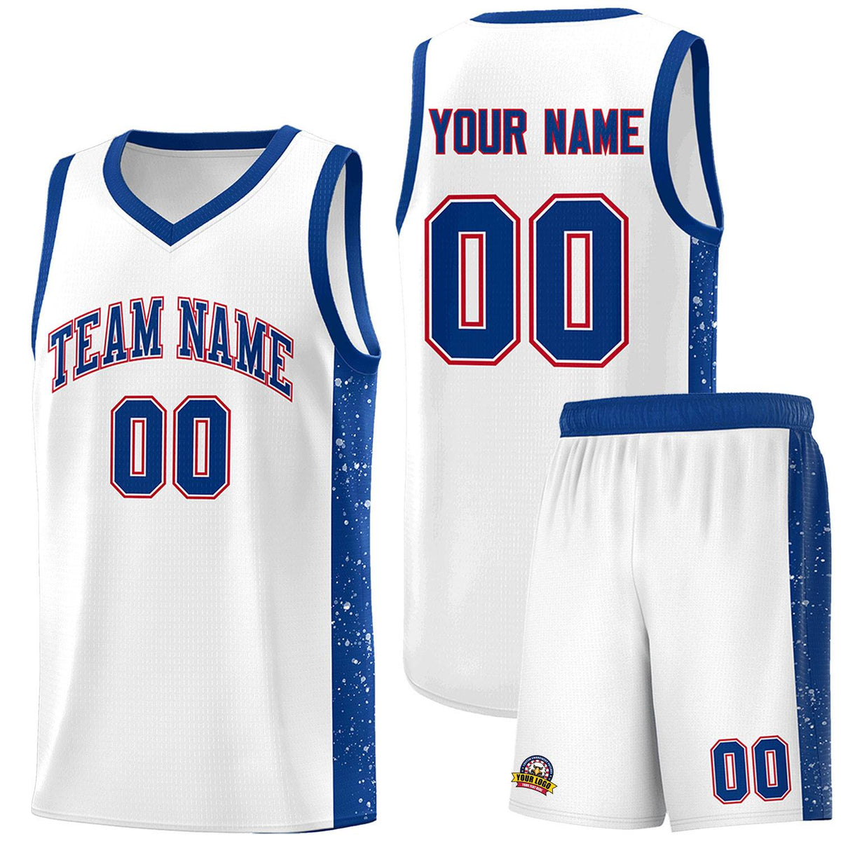 Custom Neon Green Navy-White Side Two-Tone Classic Sports Uniform Basketball Jersey |KXKSHOP