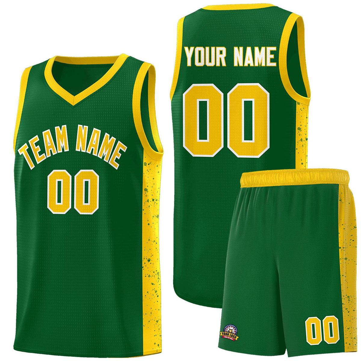 Custom Neon Green Navy-White Side Two-Tone Classic Sports Uniform Basketball Jersey |KXKSHOP