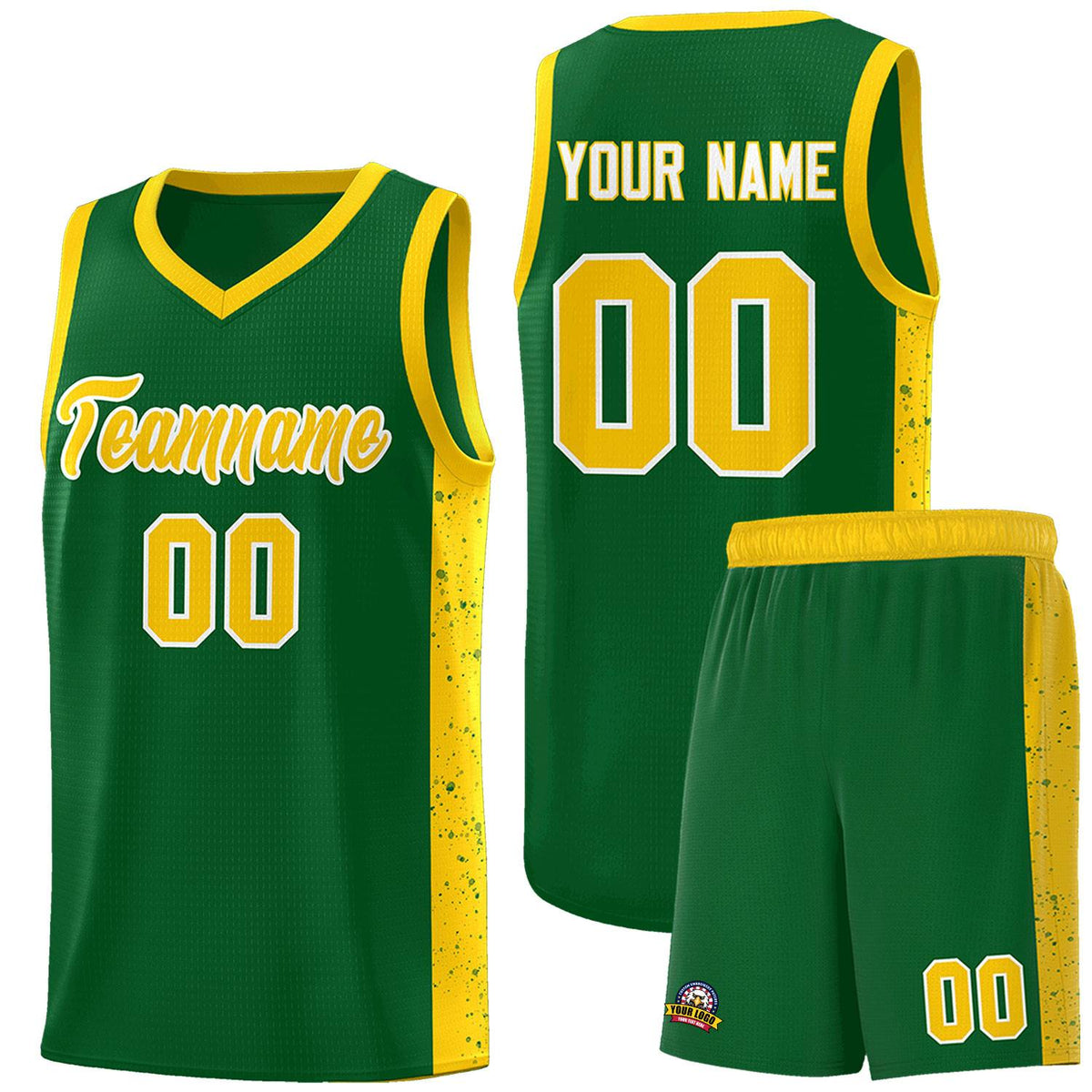 Custom Neon Green Navy-White Side Two-Tone Classic Sports Uniform Basketball Jersey |KXKSHOP