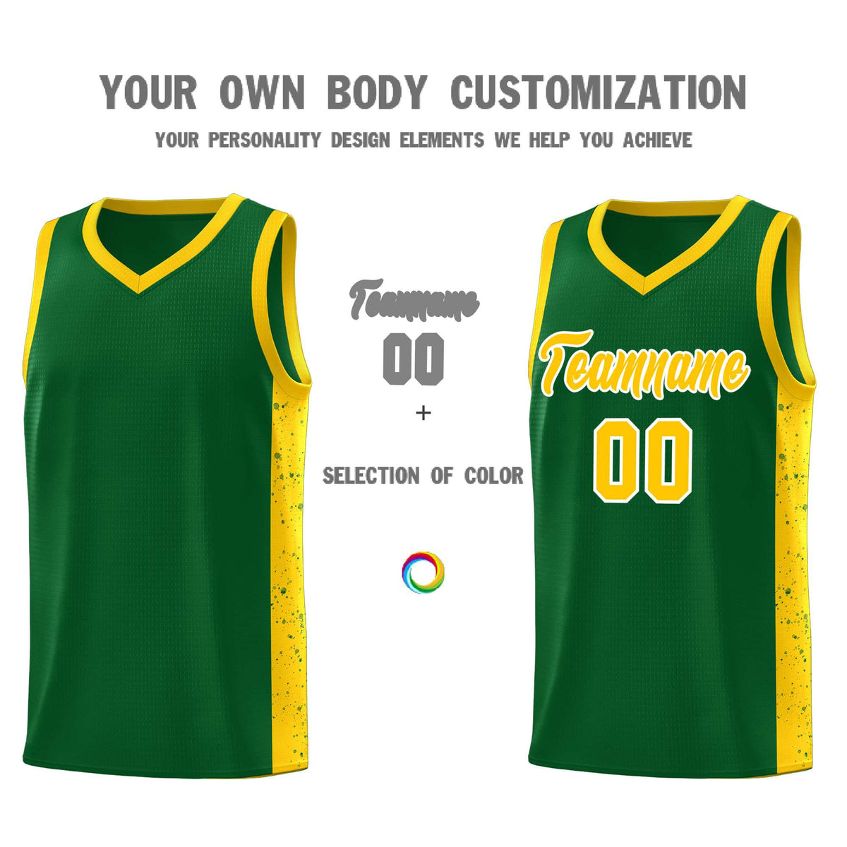Custom Neon Green Navy-White Side Two-Tone Classic Sports Uniform Basketball Jersey |KXKSHOP