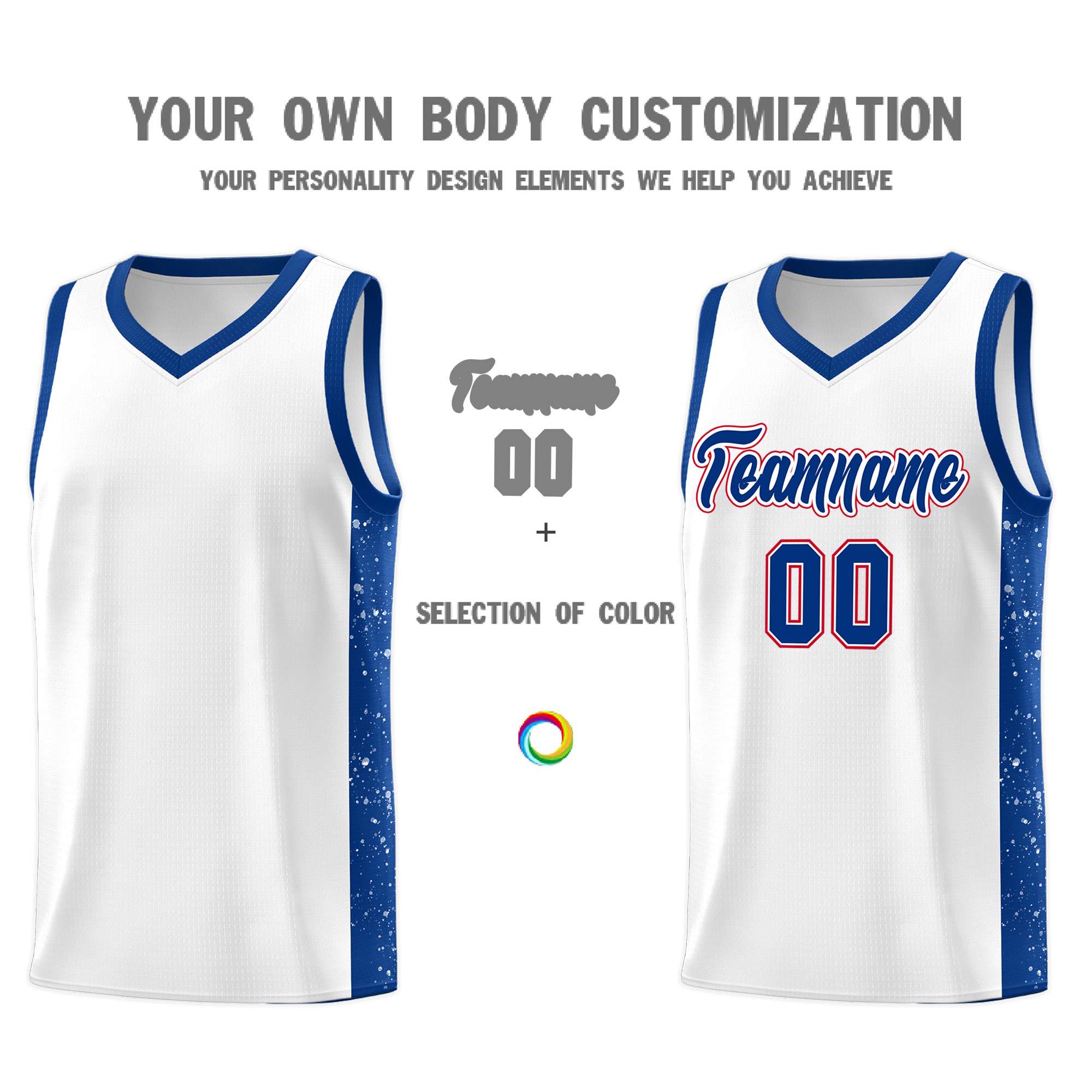 Custom Neon Green Navy-White Side Two-Tone Classic Sports Uniform Basketball Jersey |KXKSHOP