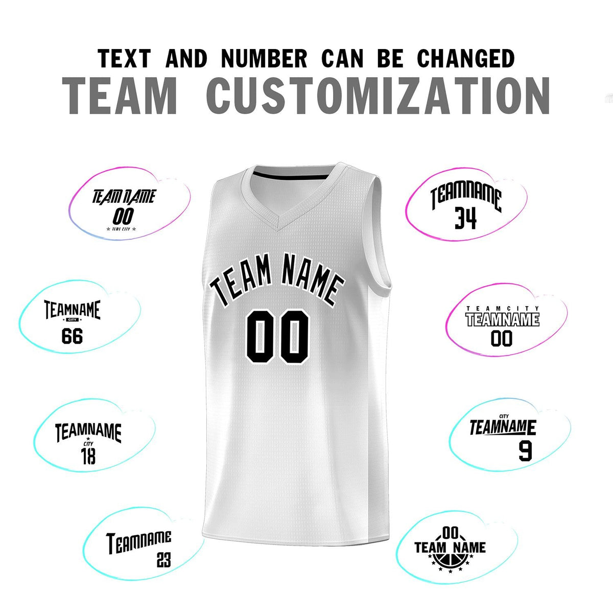Custom Gray White Gradient Fashion Sets Sports Uniform Basketball Jersey