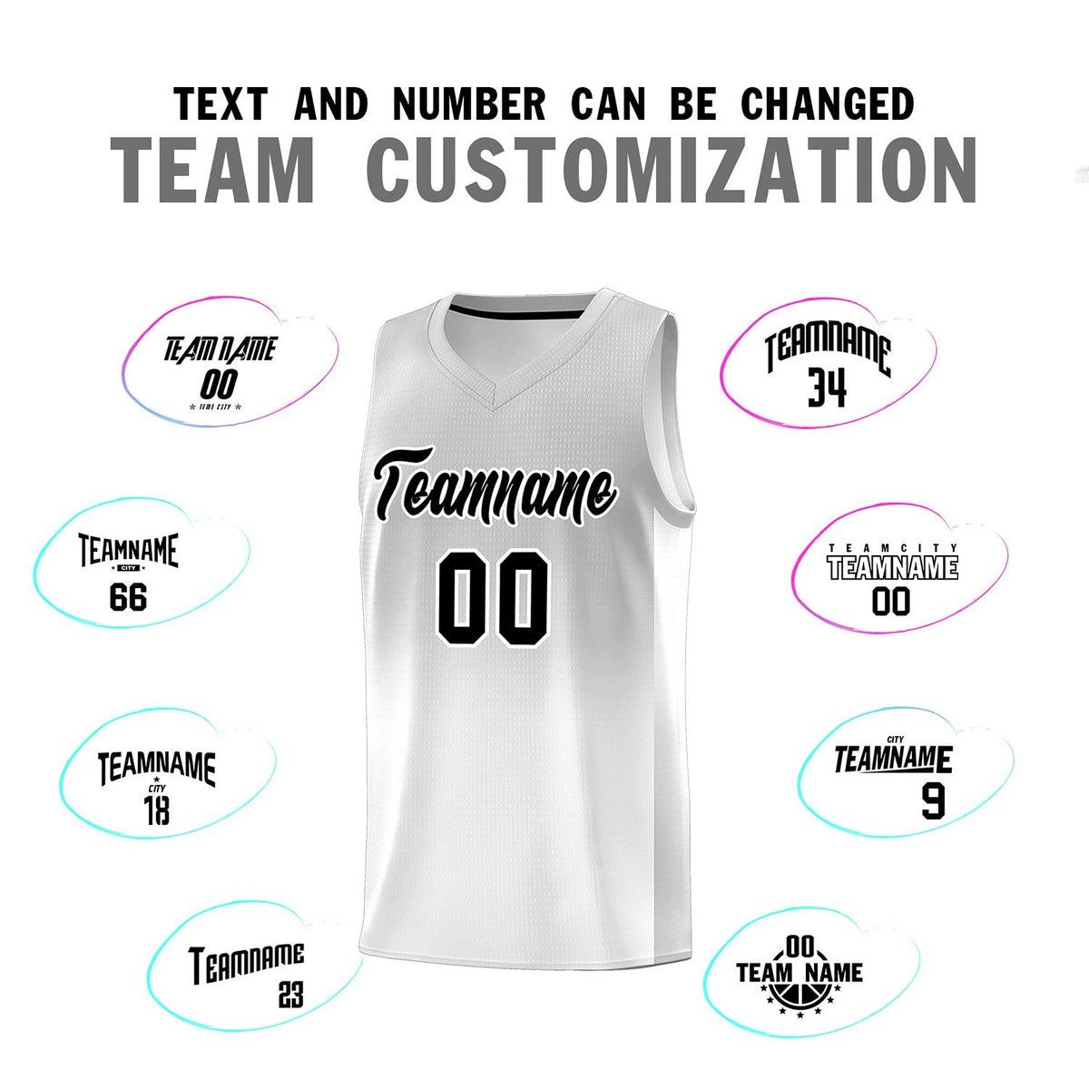 Custom Gray White Gradient Fashion Sets Sports Uniform Basketball Jersey