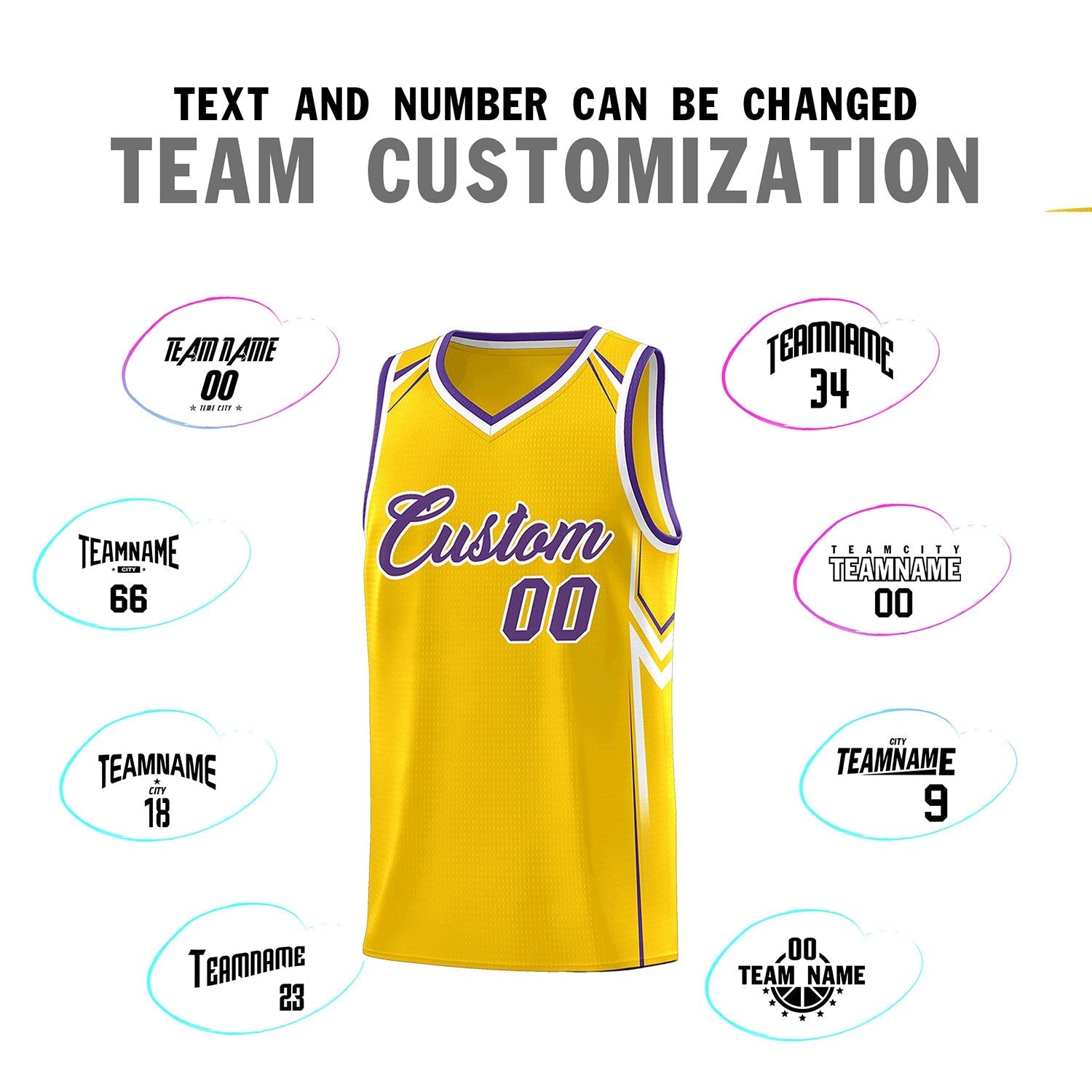 Custom Gold Arrow Graffiti Pattern Sports Uniform Basketball Jersey