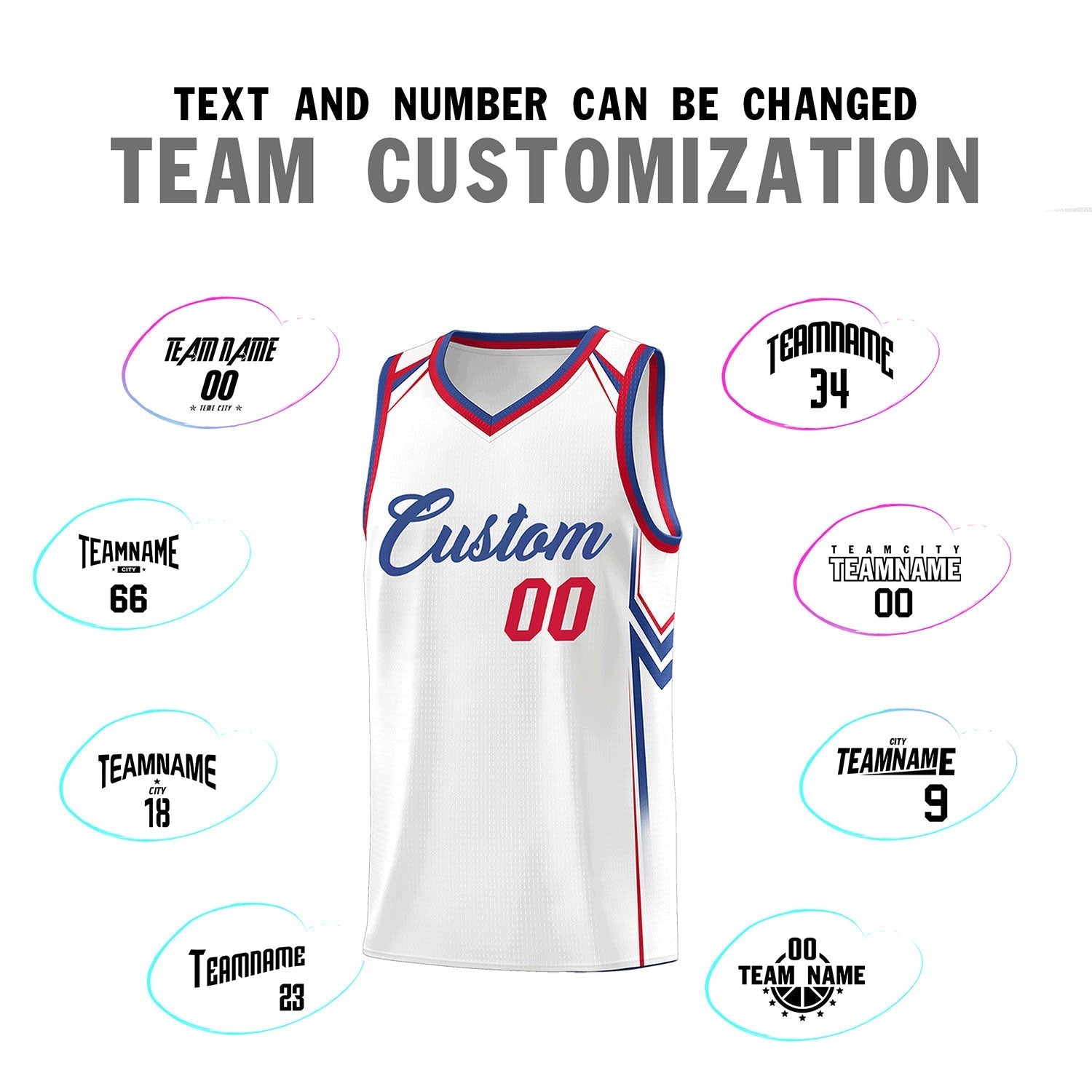 Custom White Arrow Graffiti Pattern Sports Uniform Basketball Jersey