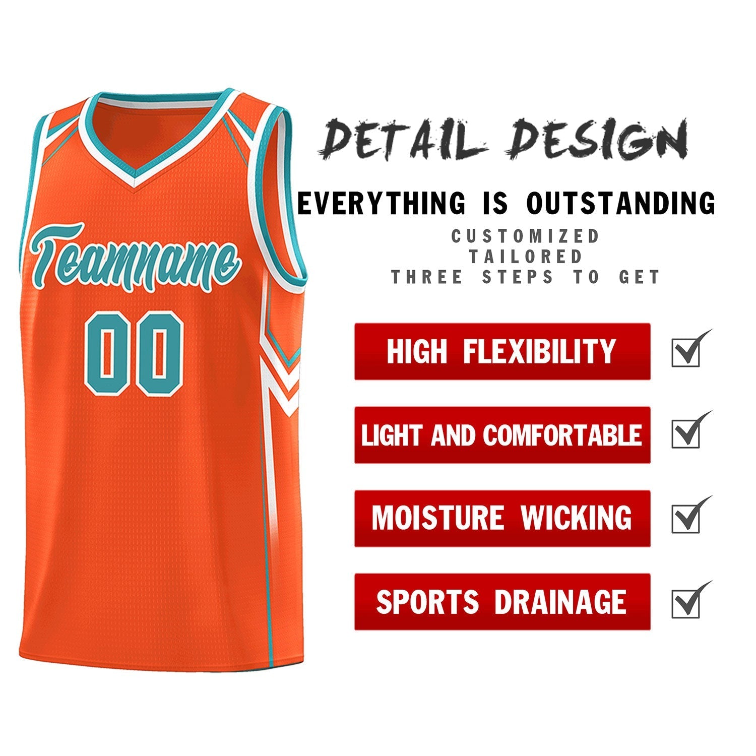 Custom Orange Arrow Graffiti Pattern Sports Uniform Basketball Jersey