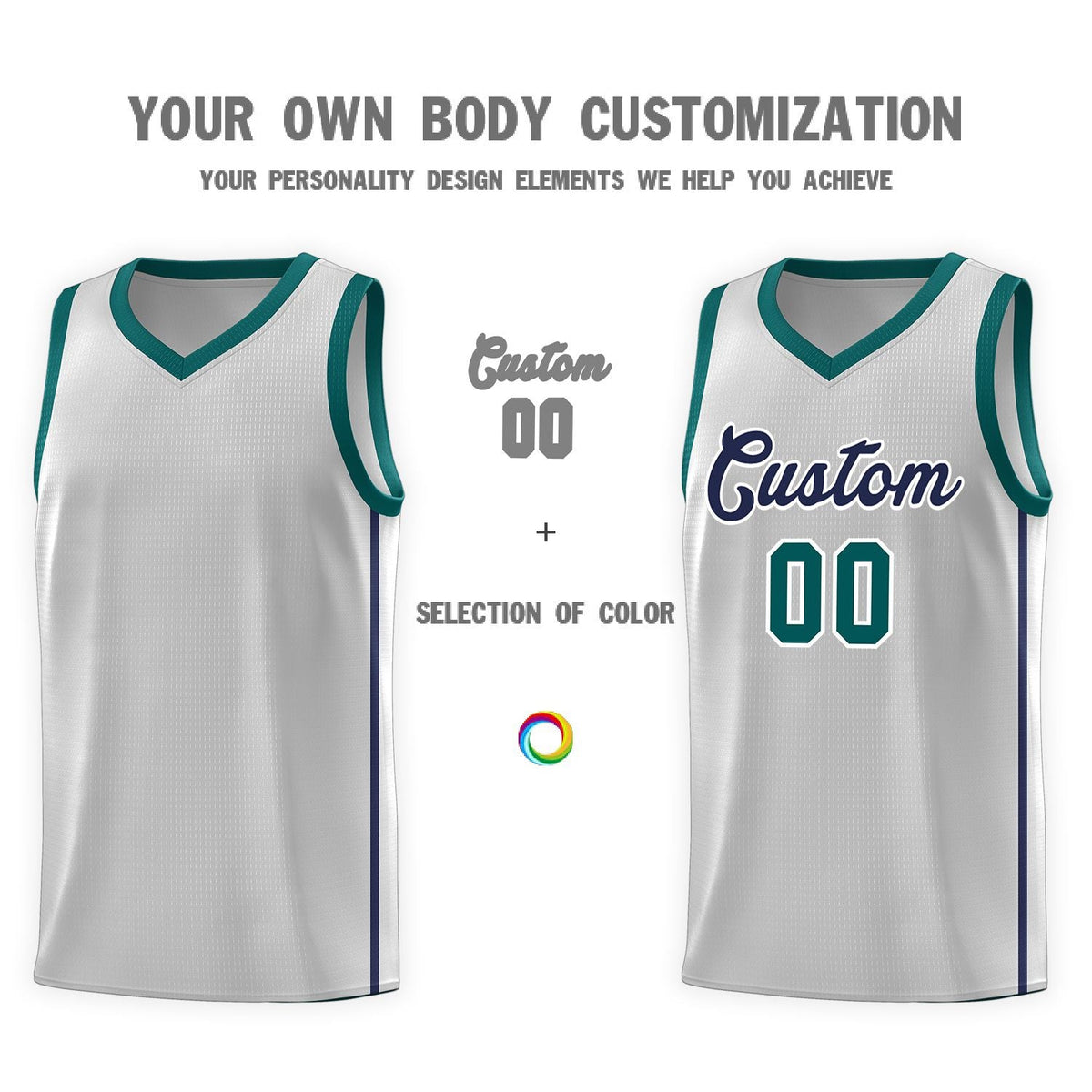 Custom Neon Green Navy-White Side Two-Tone Classic Sports Uniform Basketball Jersey |KXKSHOP